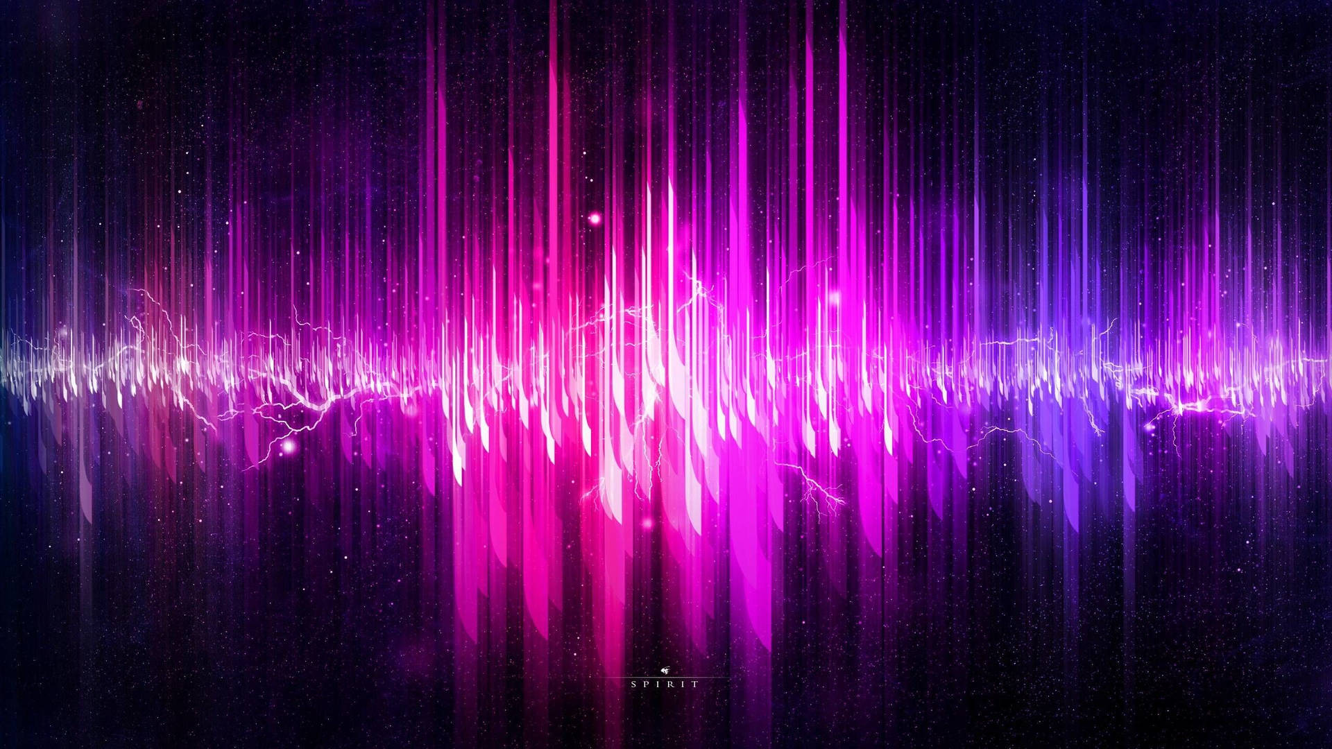 Soundwaves Aesthetic Purple Neon Computer Screen Background