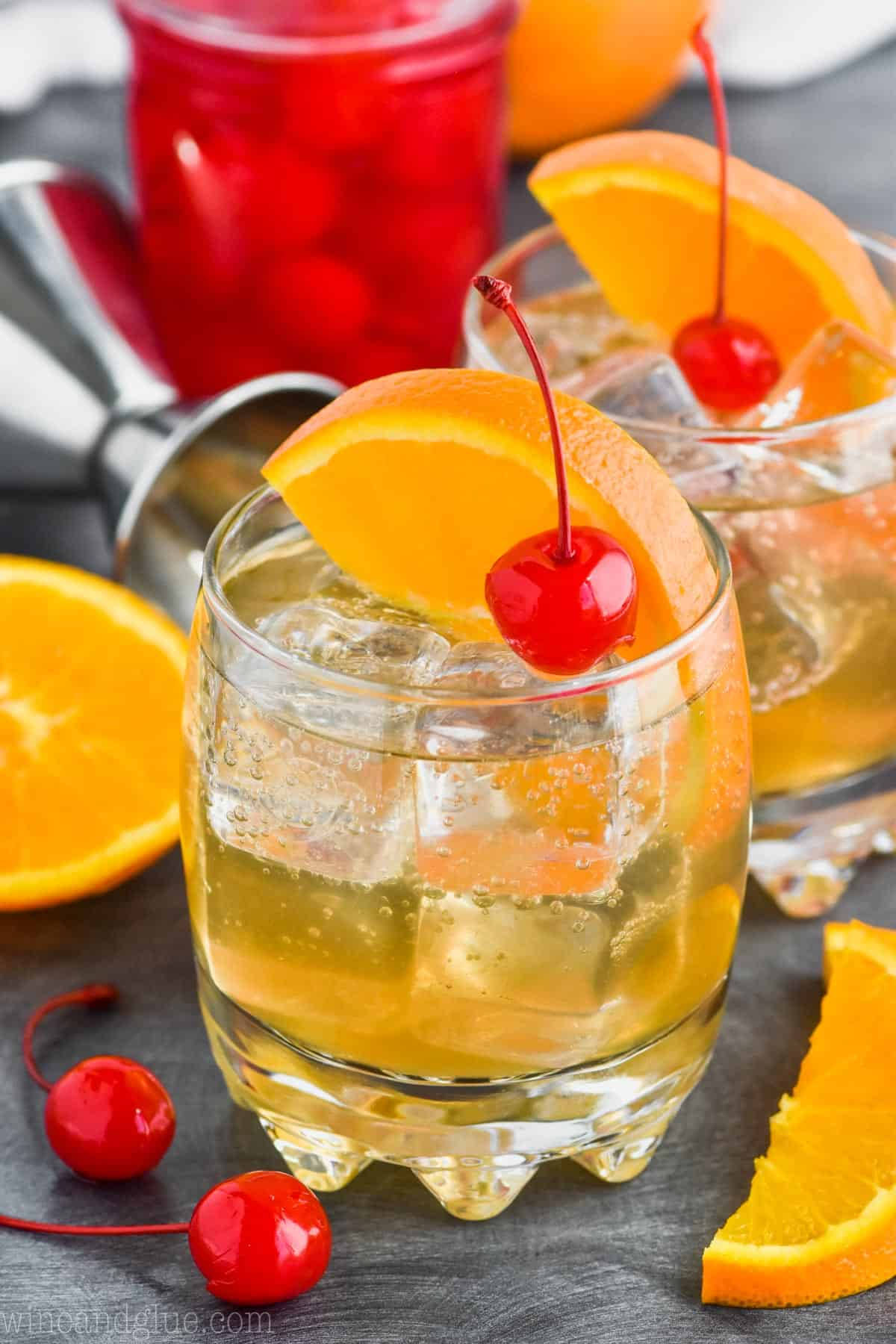 Sour Cocktail With Fruits Background