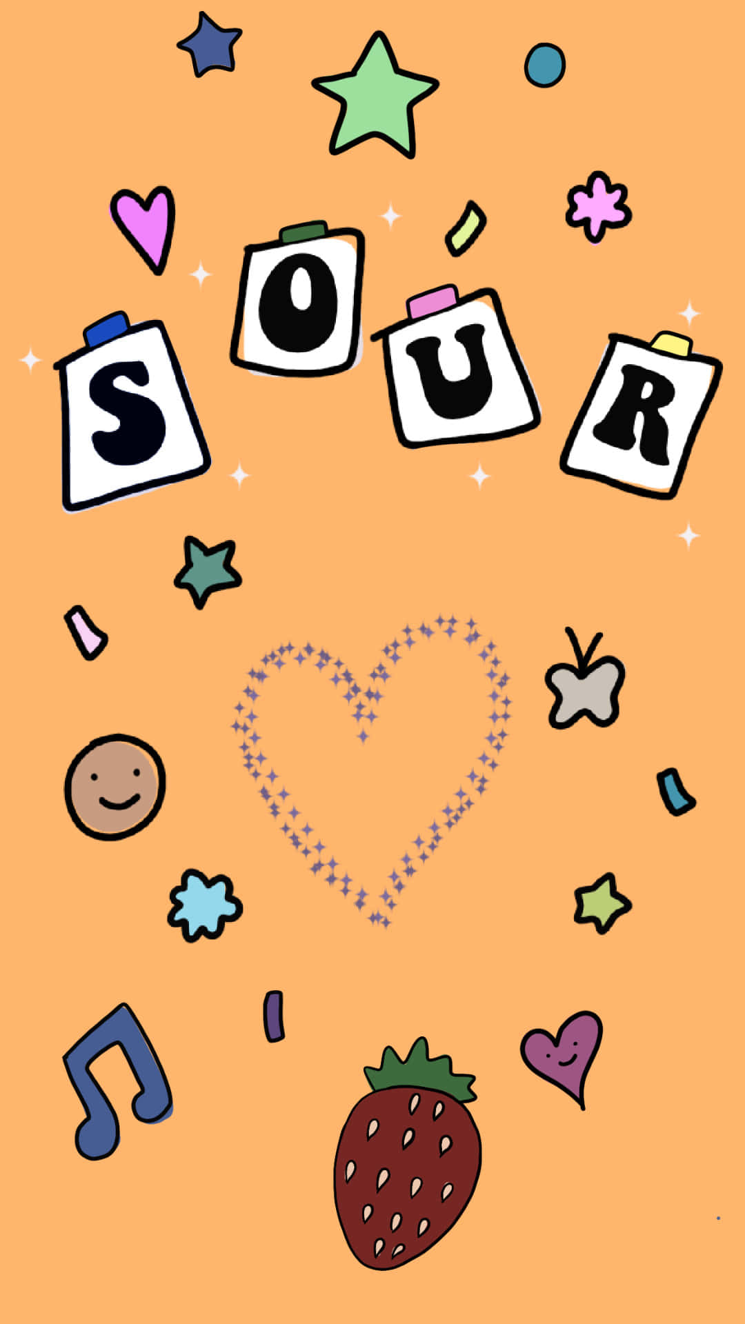 Sour Themed Doodle Artwork Background