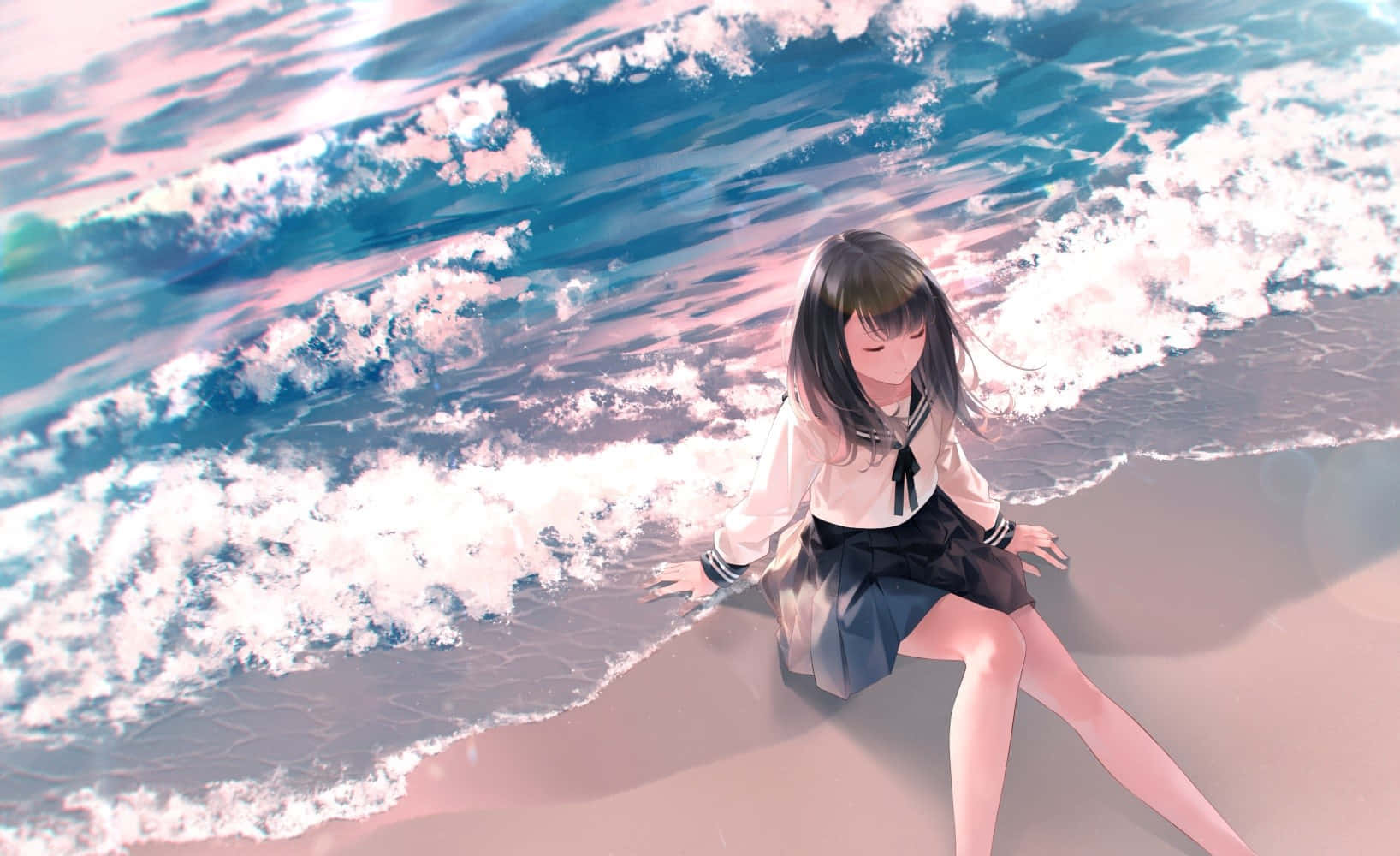 Sousouworks Illustration Of Girl On Beach