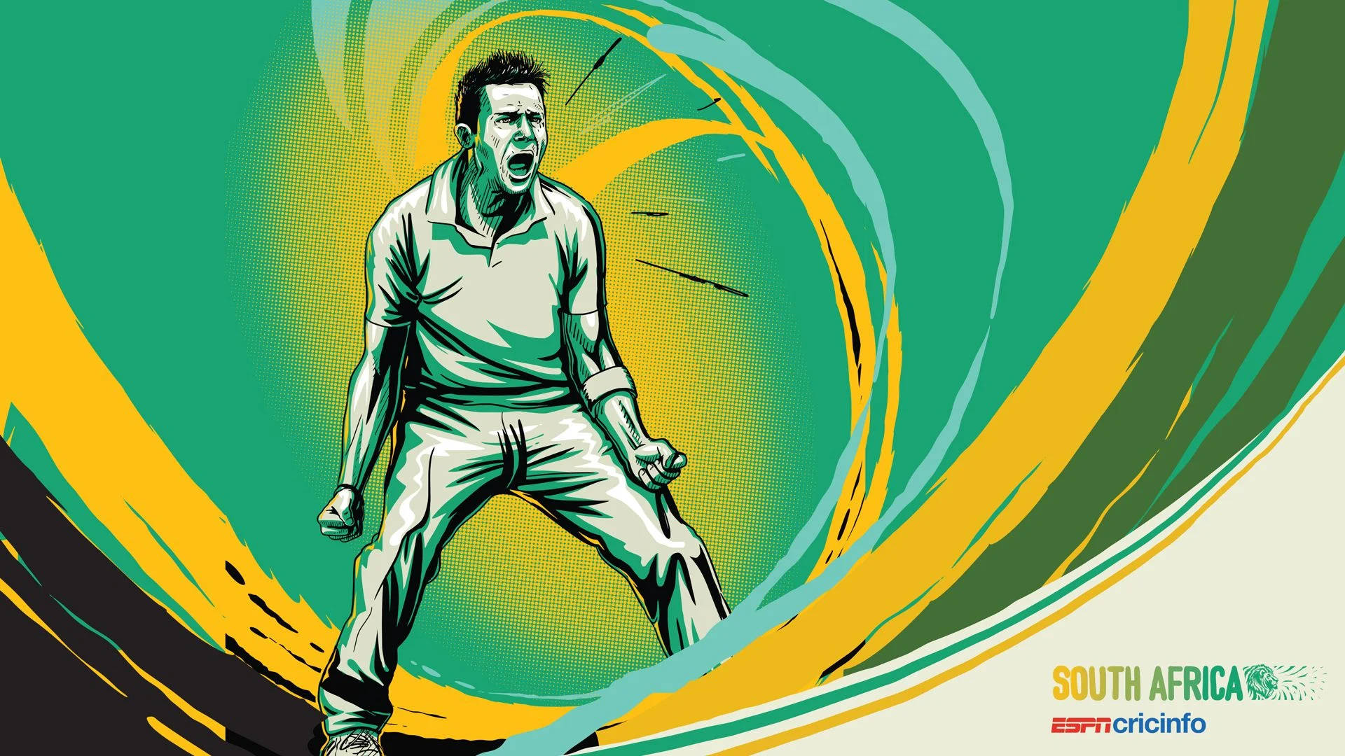 South Africa Cricket Digital Art Background