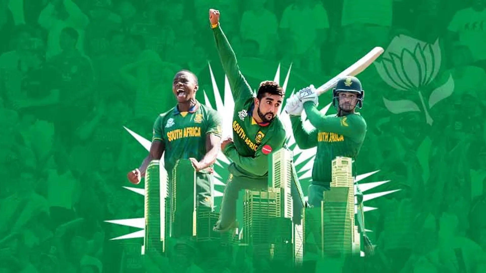 South Africa Cricket Green Poster Background