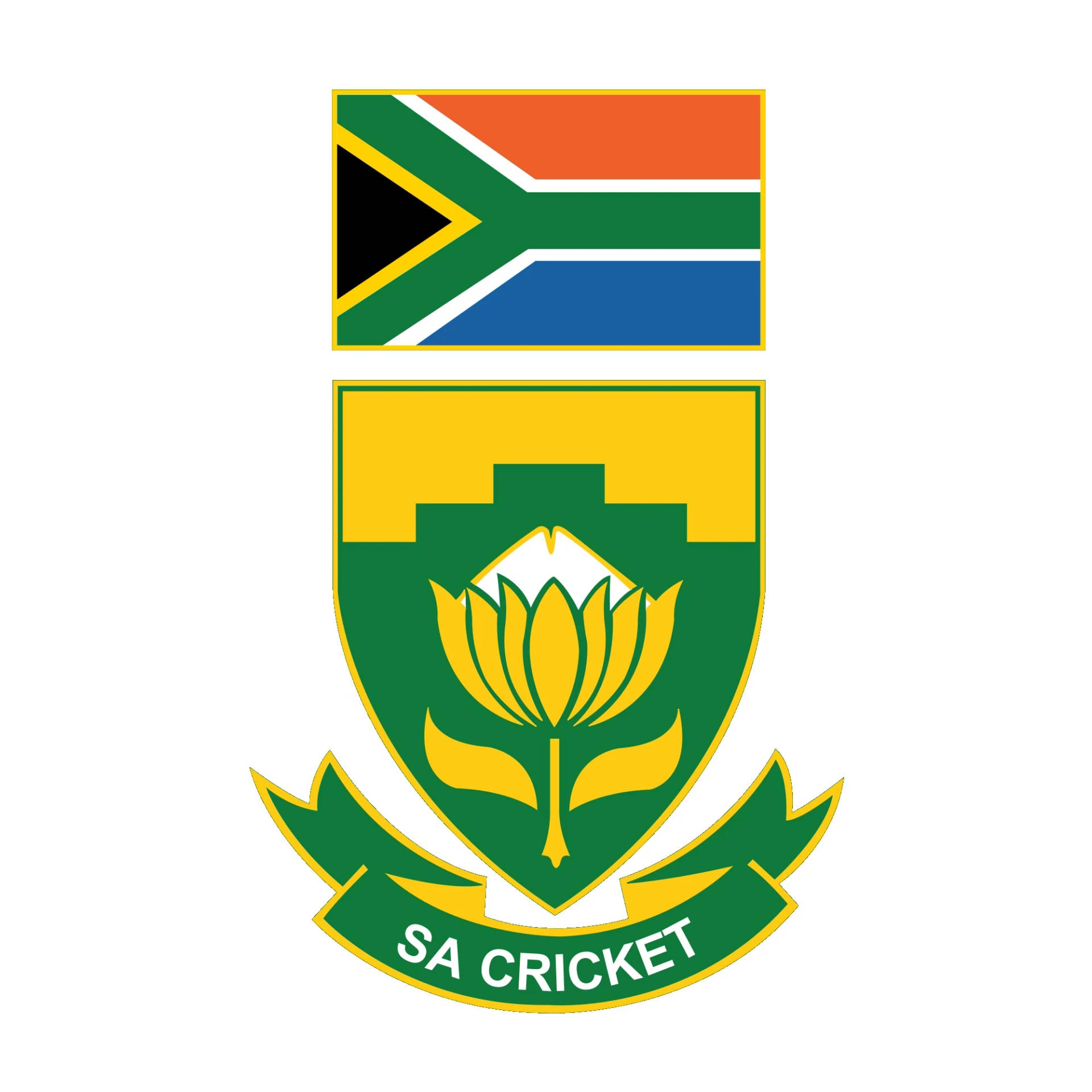 South Africa Cricket Logo In White