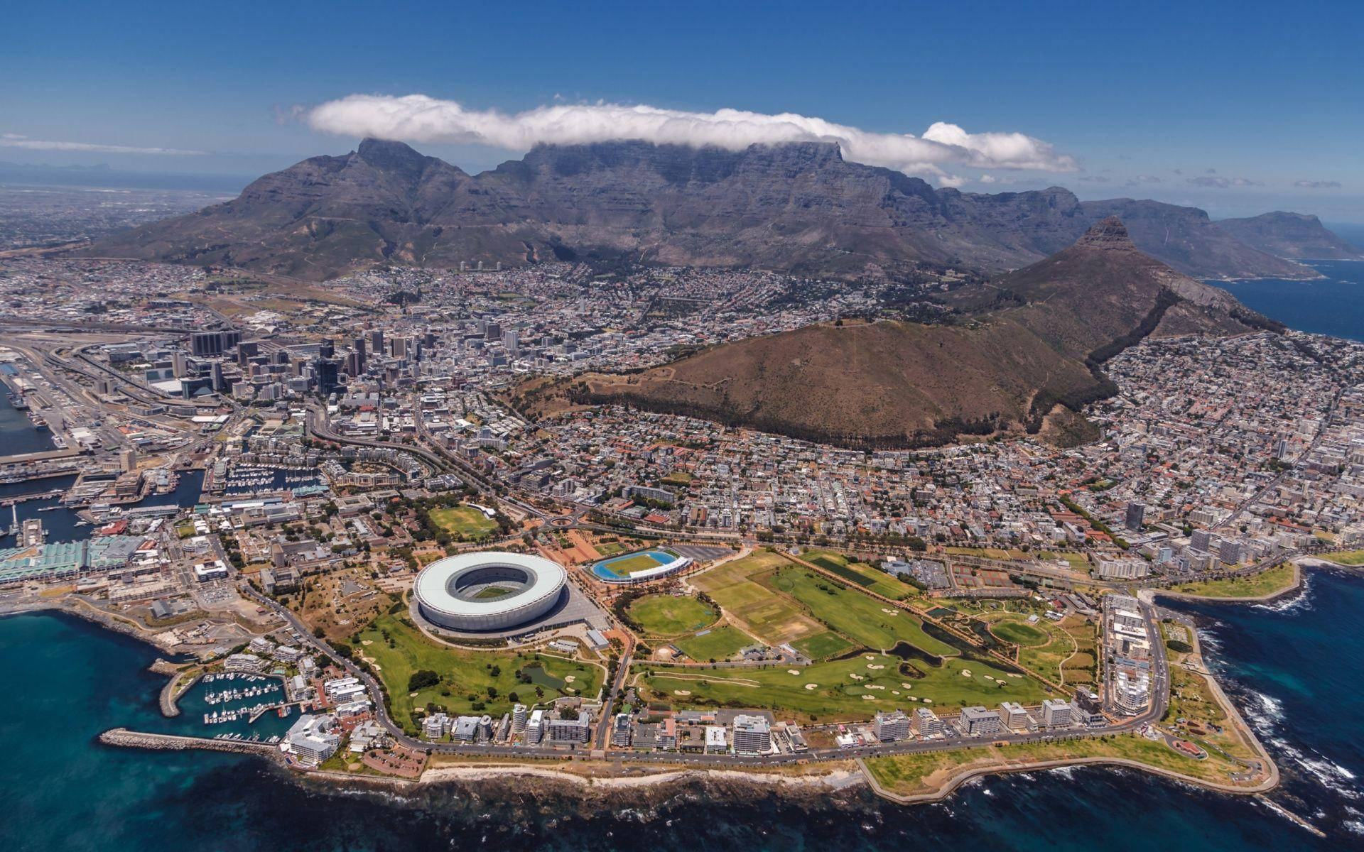 South Africa In An Aerial View Background