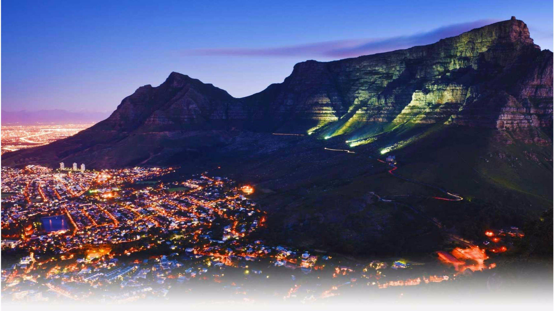 South Africa Lion's Head At Night