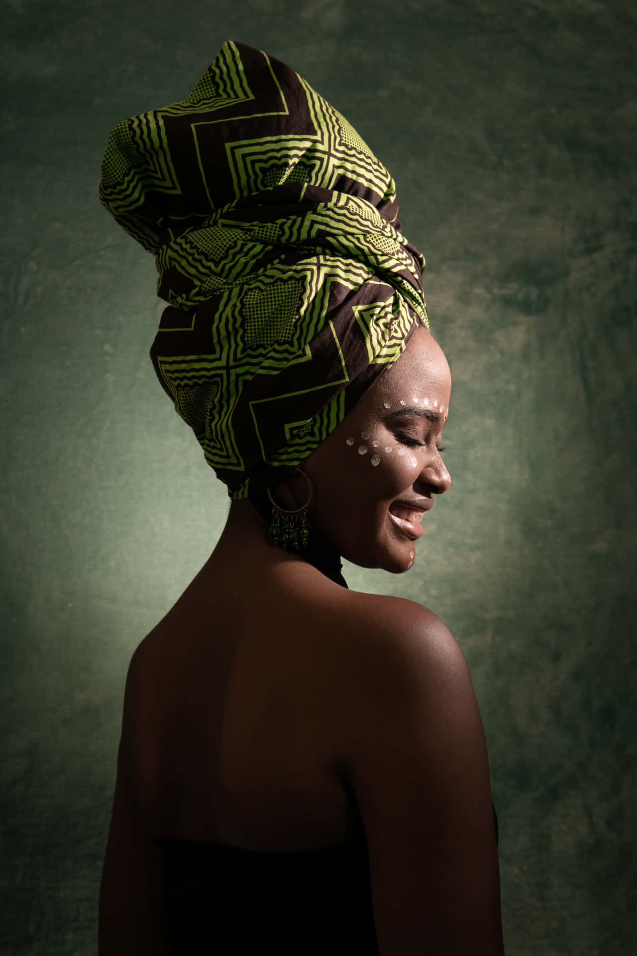 South African Woman Traditional Headdress Background