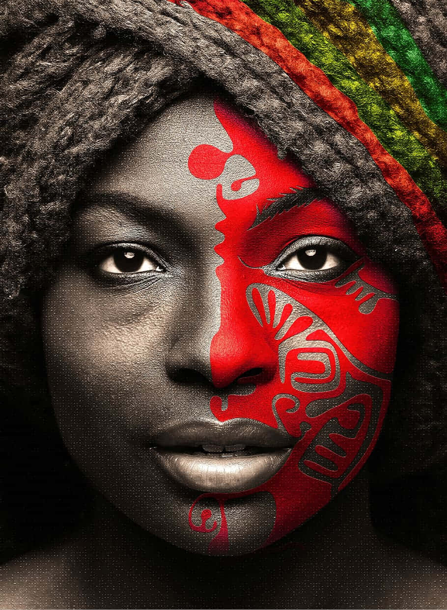 South African Woman Traditional Tribal Tattoo Background