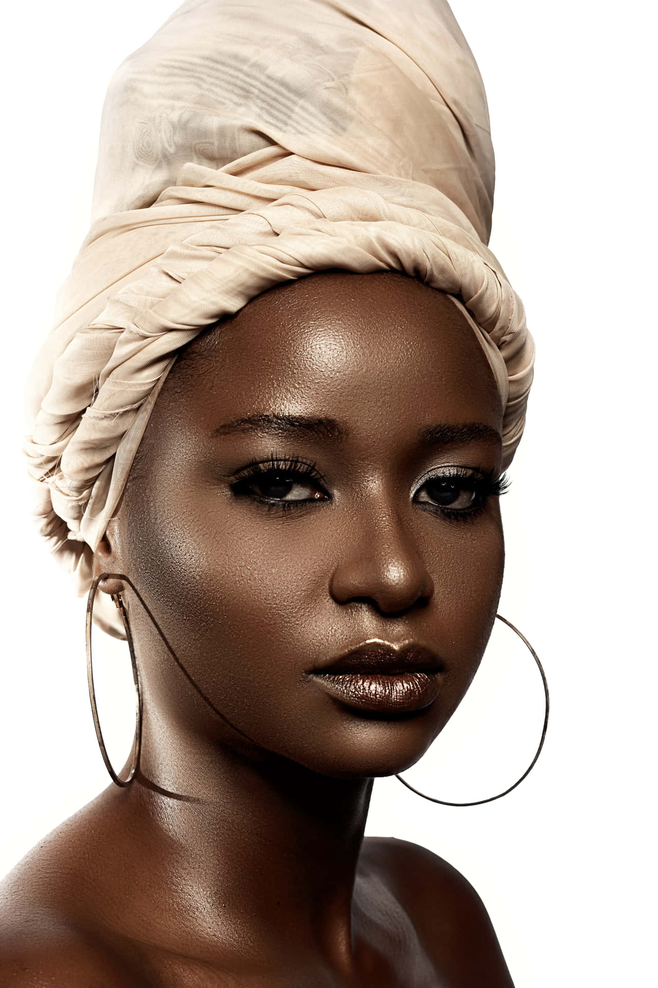 South African Woman With Beautiful Glowing Skin Background