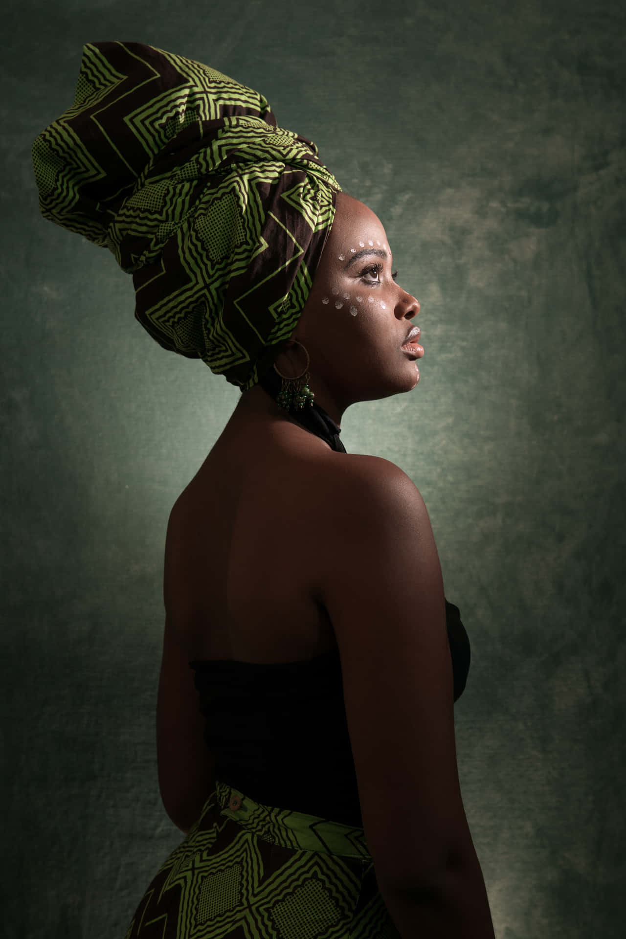 South African Woman Wrapped Up Hair Background