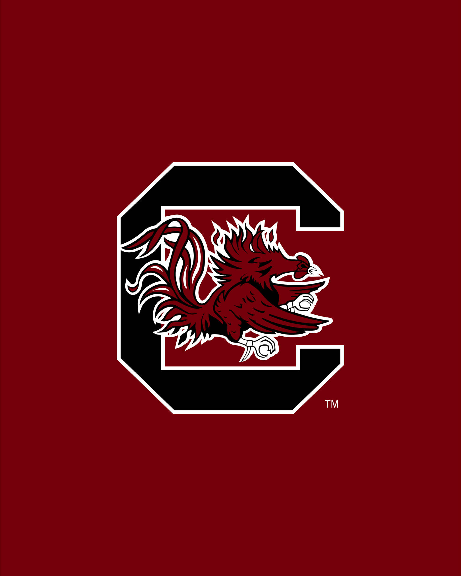 South Carolina Gamecocks Red Background Logo