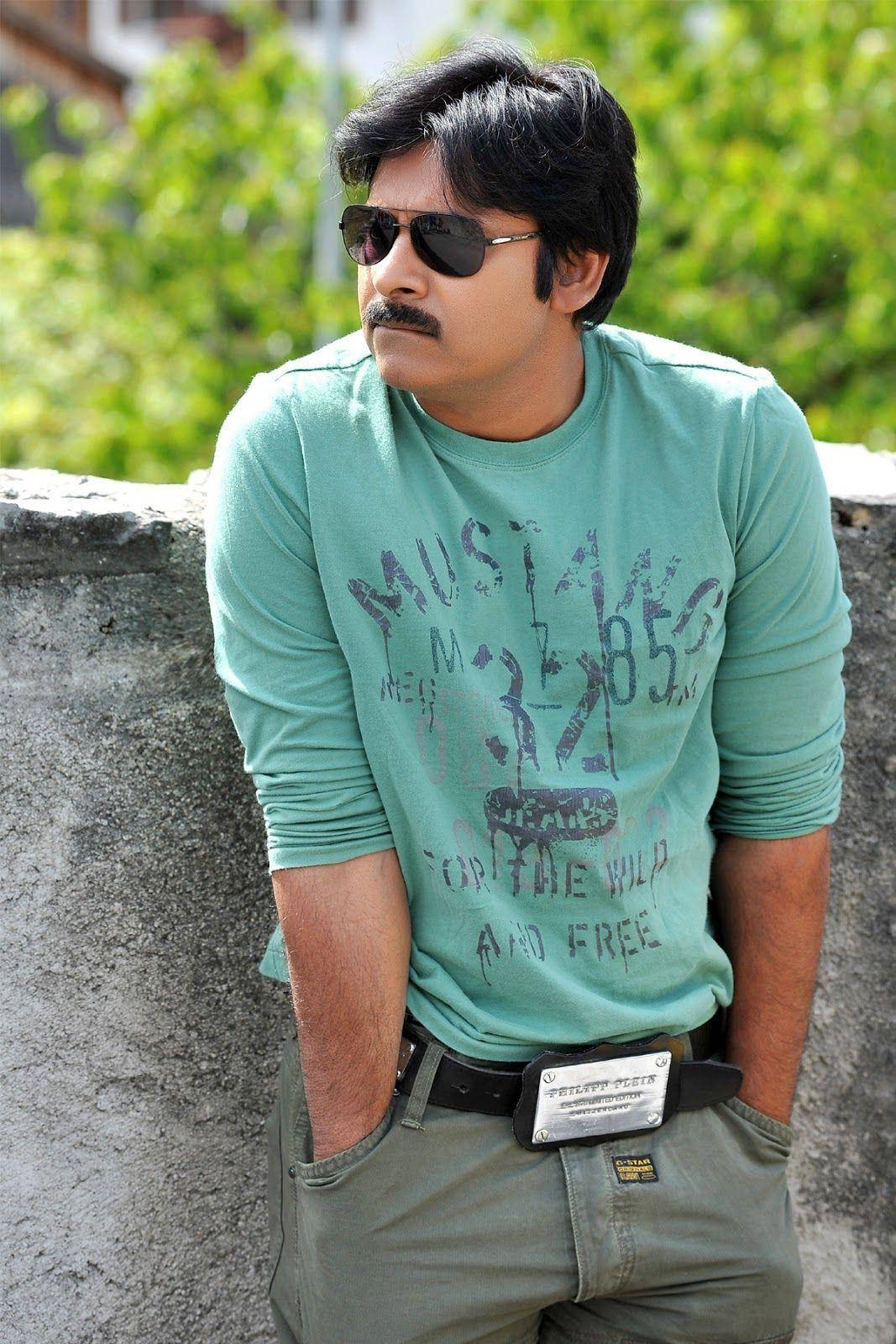 South Indian Superstar Pawan Kalyan Decked Out In A Stylish Green Outfit Background