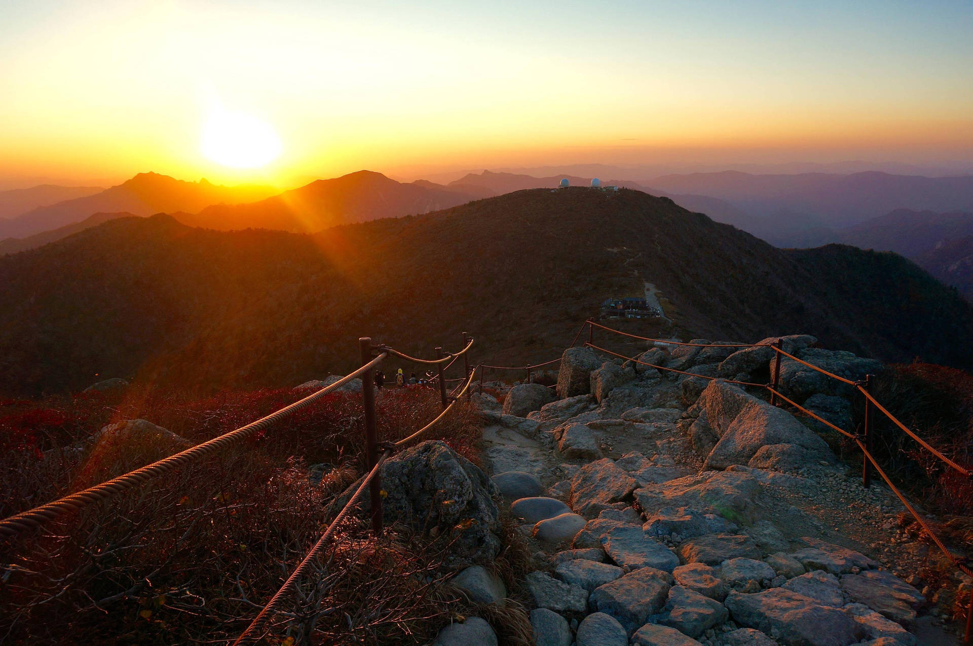 South Korea Seoraksan National Park Sunrise Background