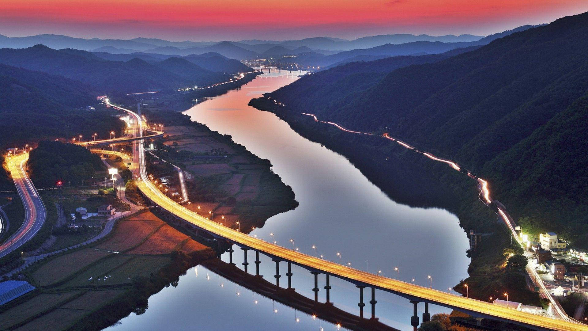 South Korea Stretching Bridge Background