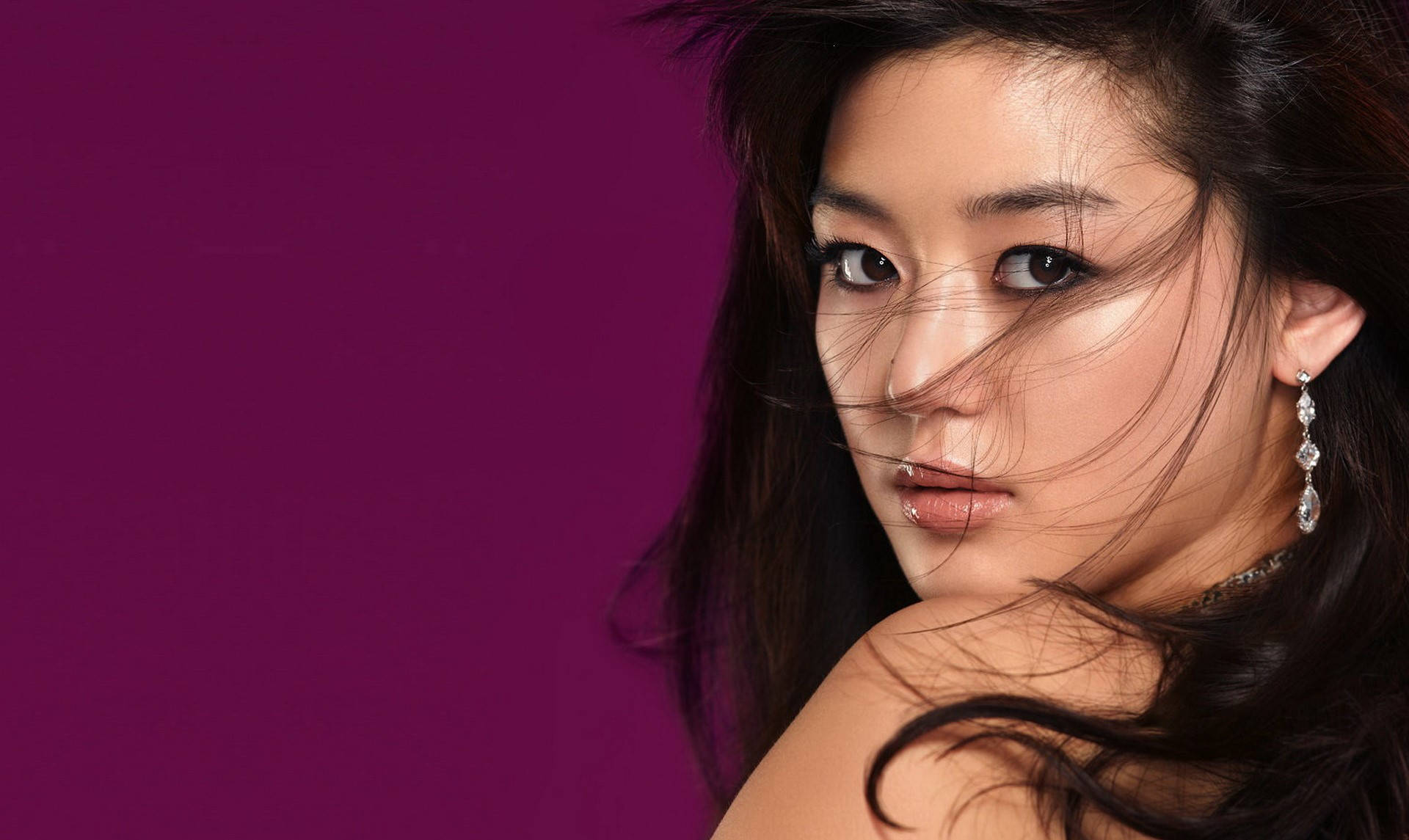 South Korean Actress Jun Ji Hyun In A Stylized Photoshoot Background