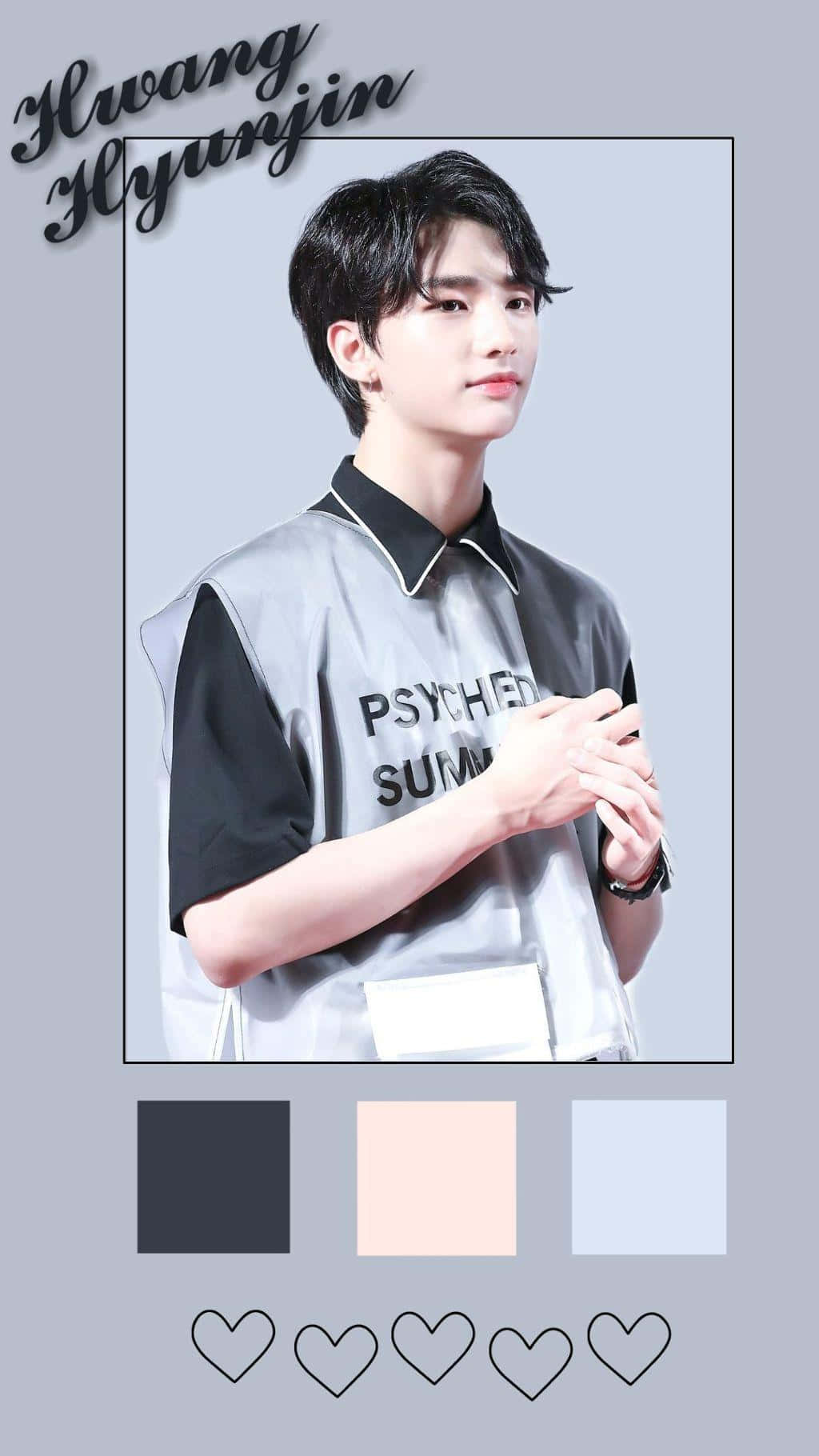 South Korean Rapper Hwang Hyunjin Gray Background