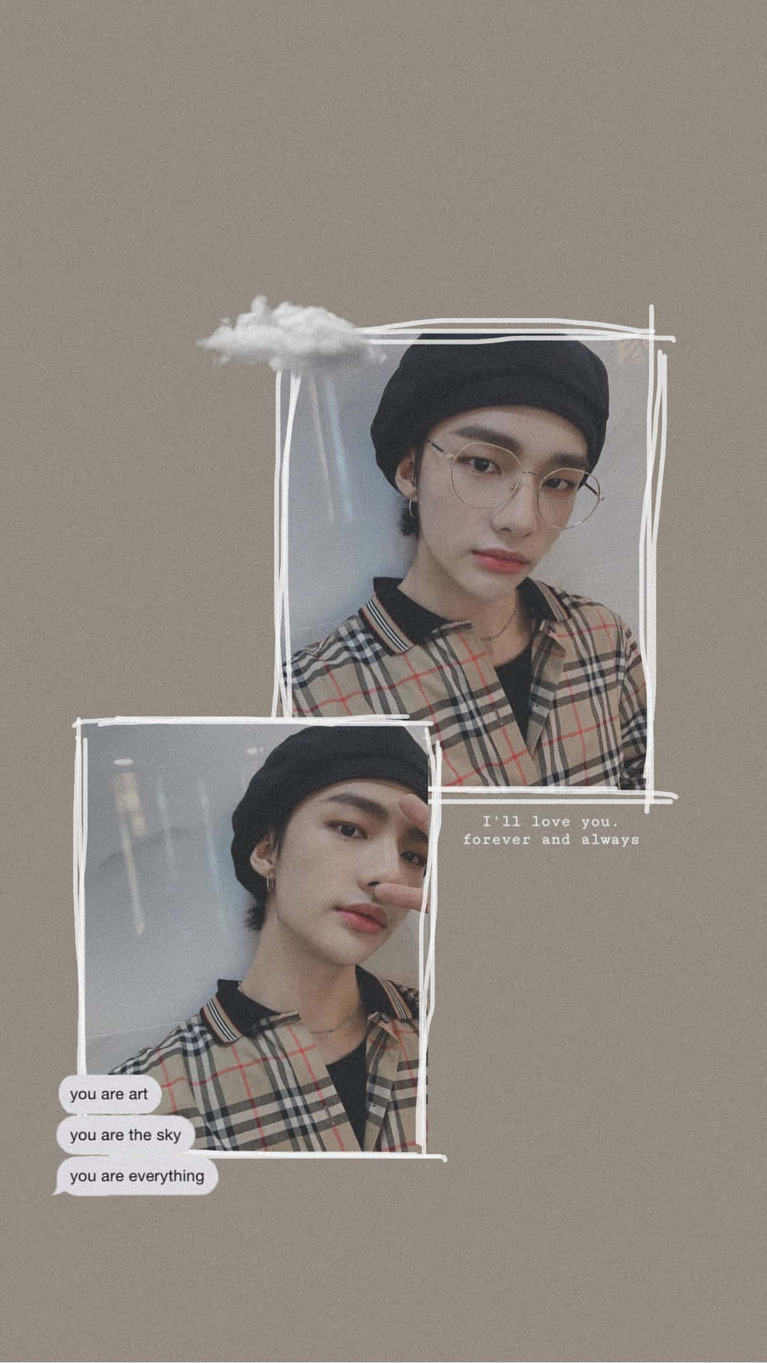 South Korean Rapper Hyunjin Tartan Cozy Look