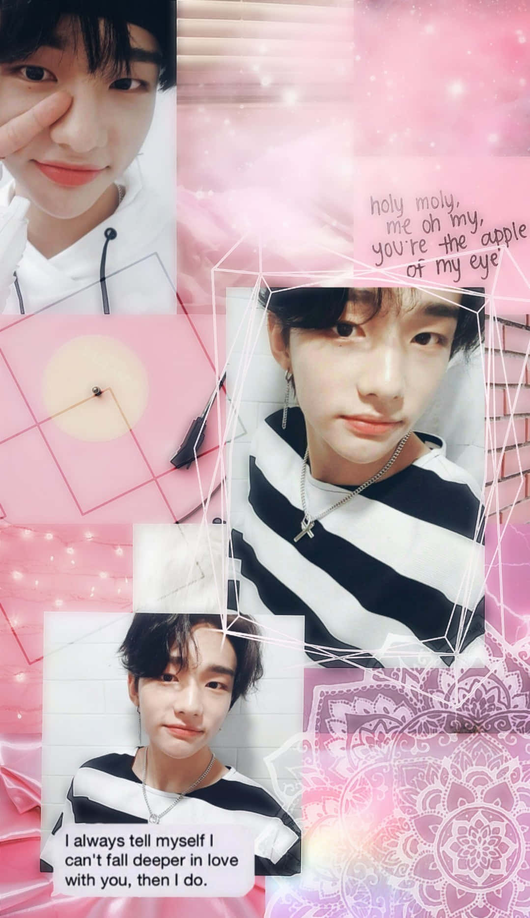 South Korean Rapper Hyunjin With Lovely Quotes Background