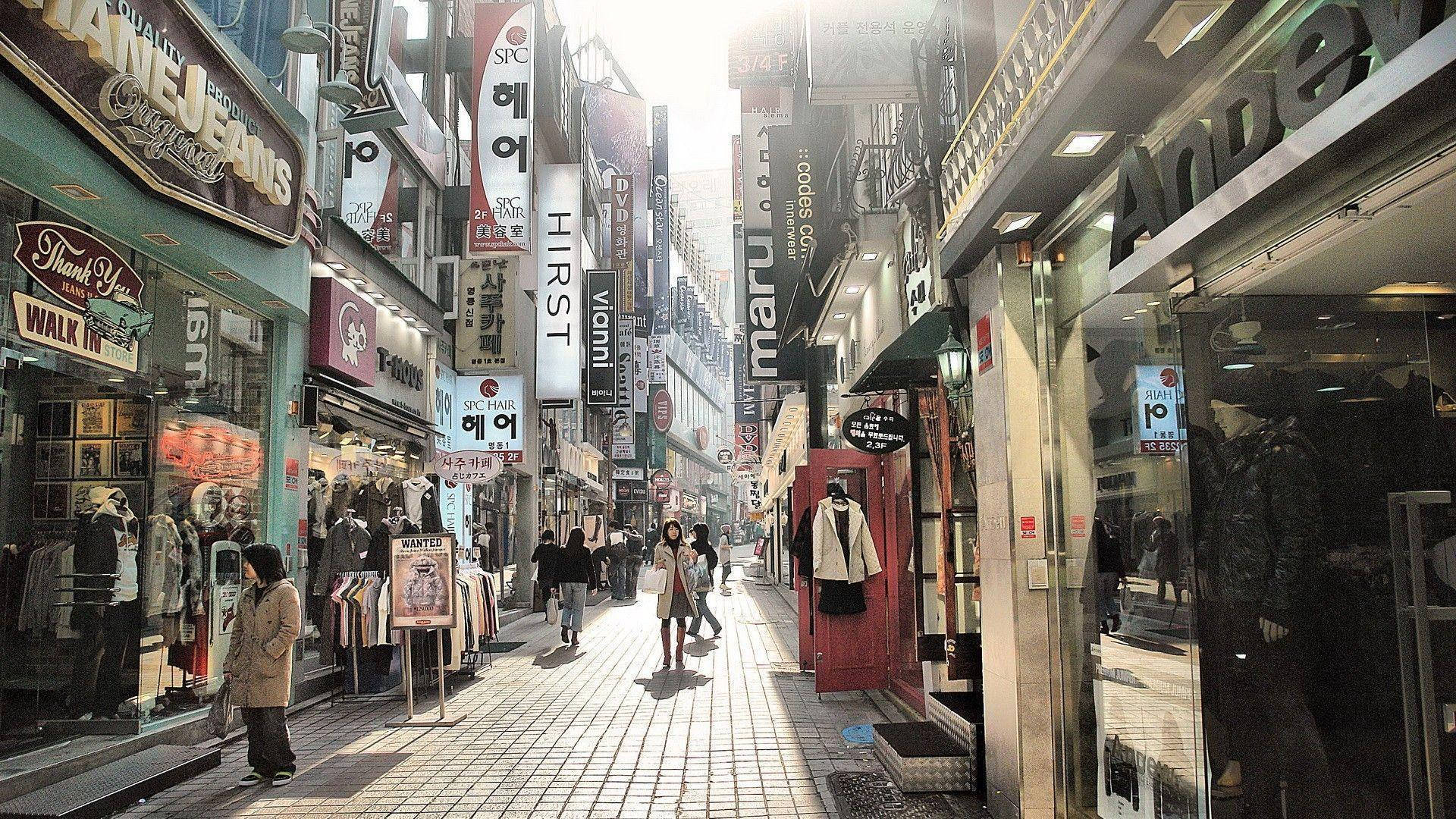 South Korean Streets Background