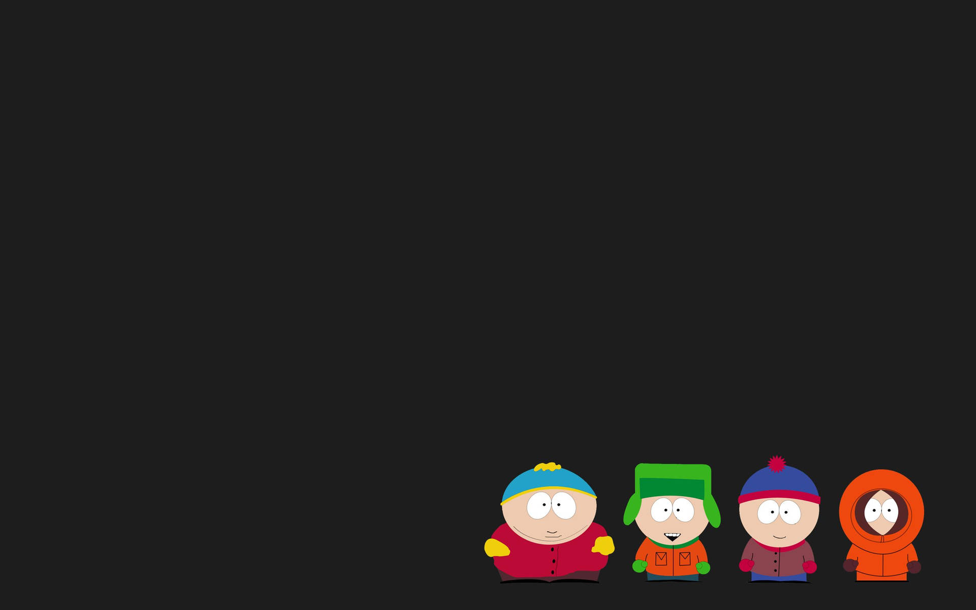 South Park Characters In Gray Background Background