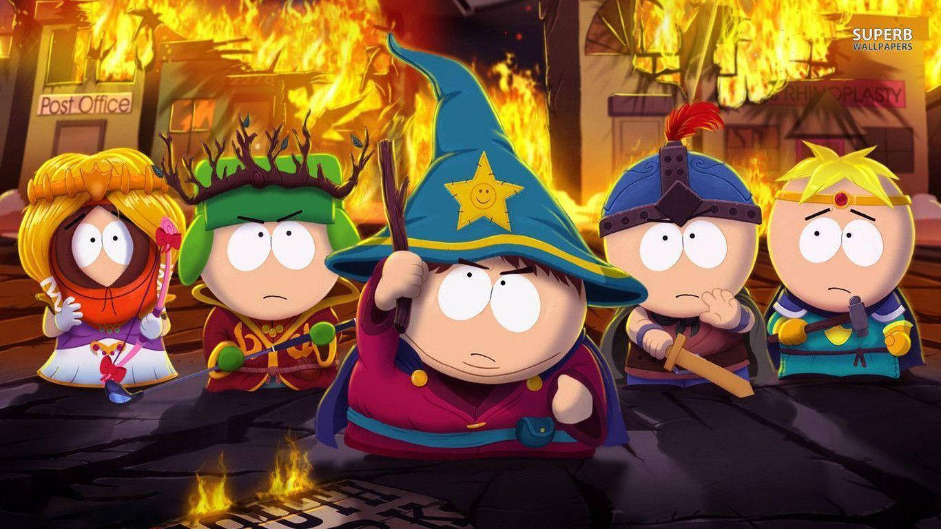 South Park Flaming Poster Background