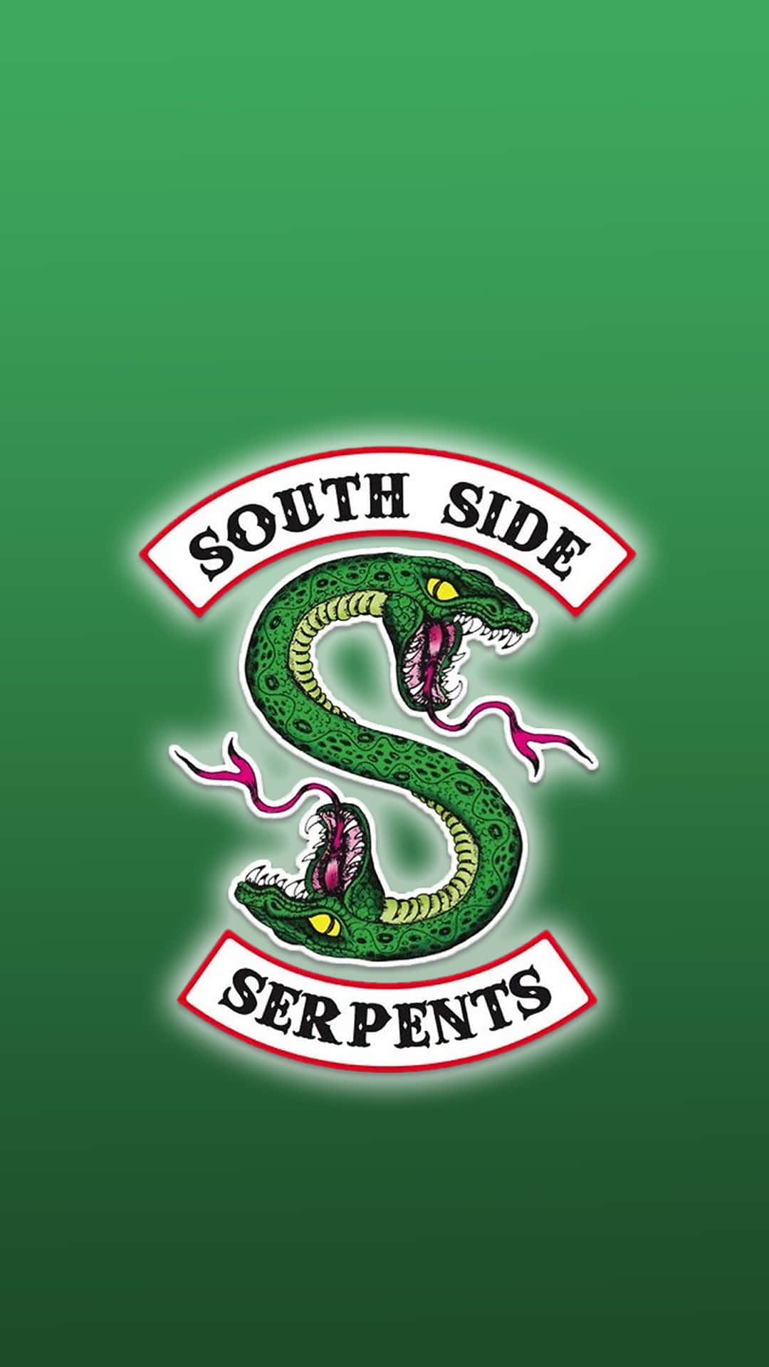 South Side Serpents Logo On Green Background Background