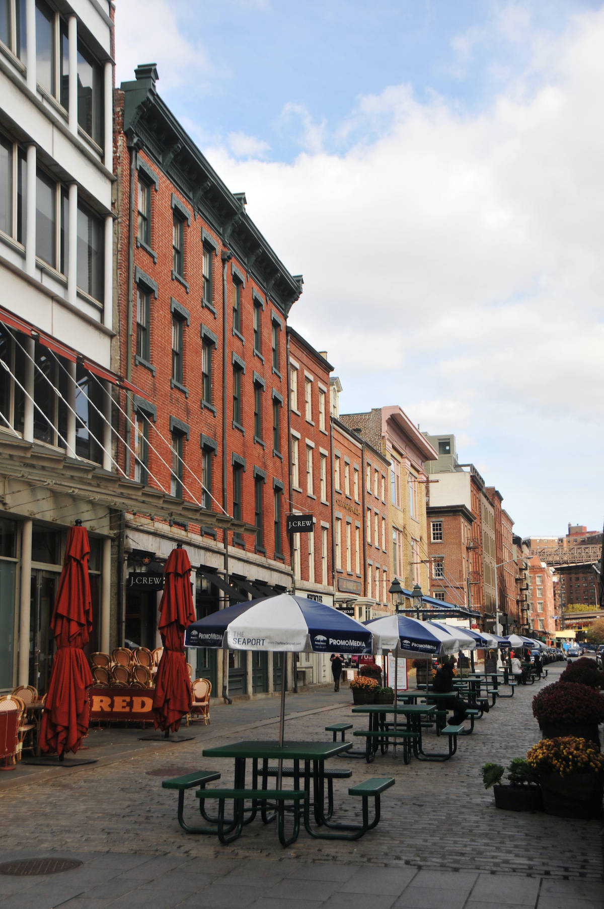 South Street Seaport Building Facade Portrait Background