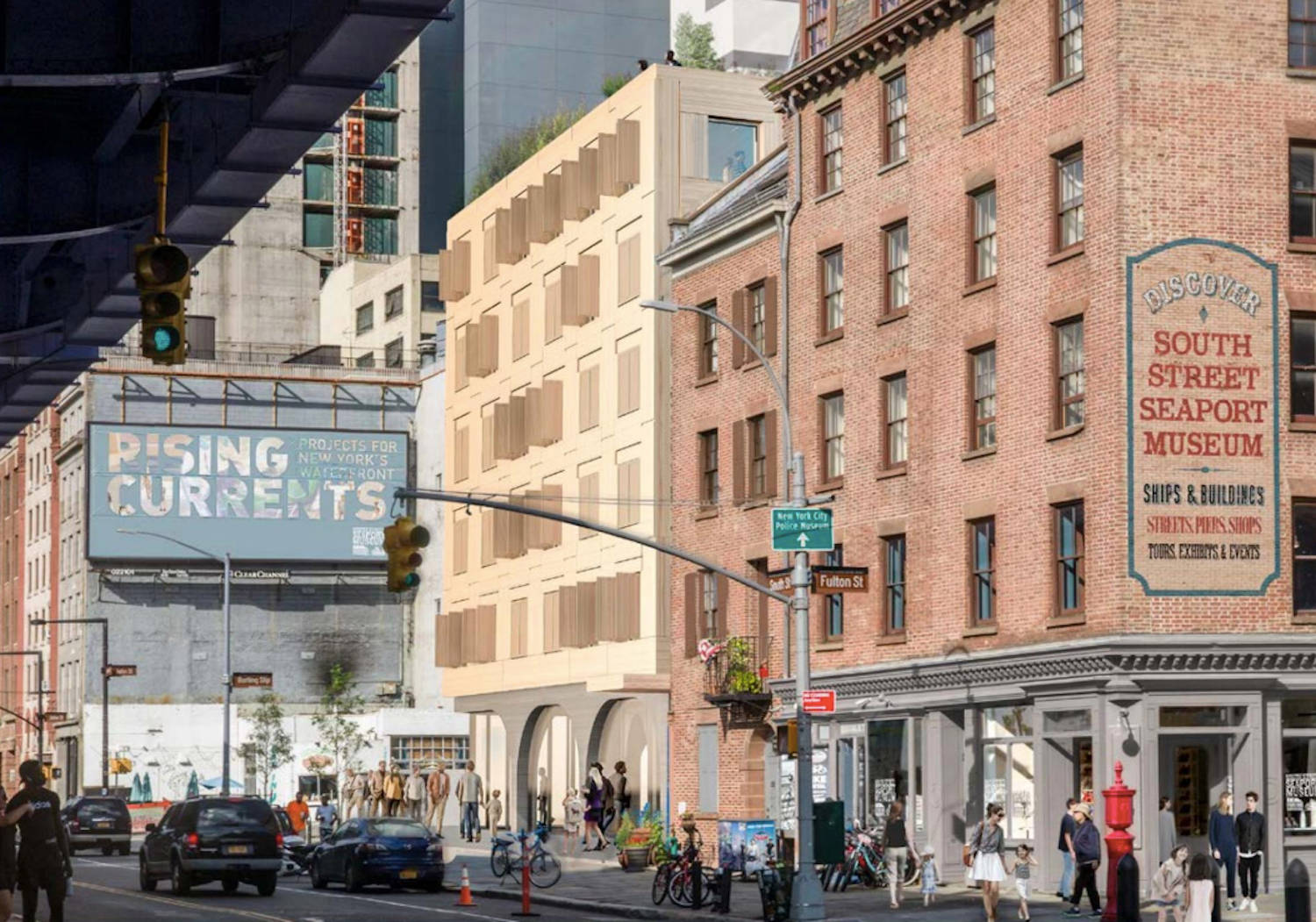 South Street Seaport Road Buildings Background