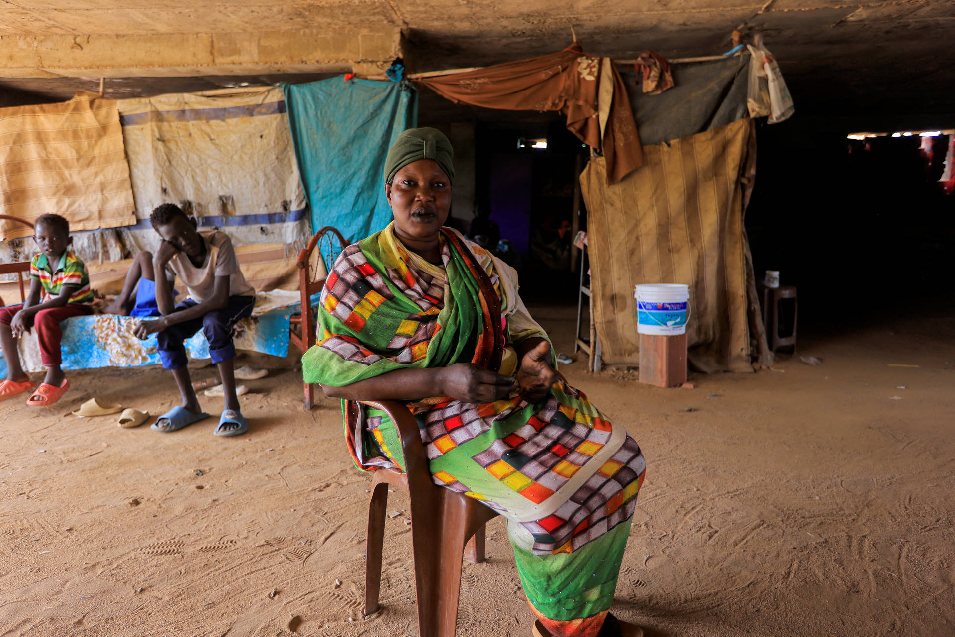 South Sudan Green Dress Woman Background