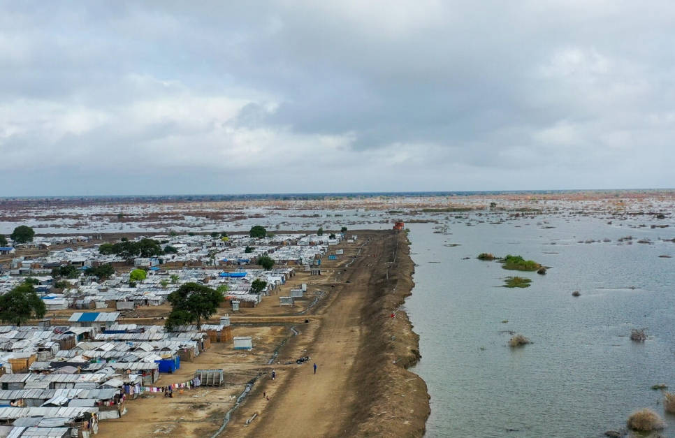 South Sudan Lakeshore Town Background