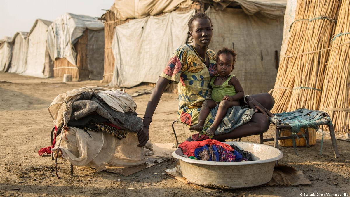 South Sudan Laundry Woman Background