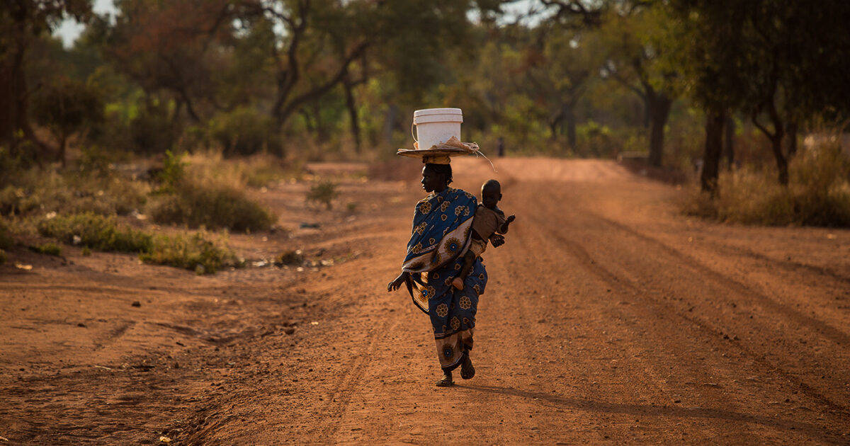 South Sudan Mother Dirt Road Background