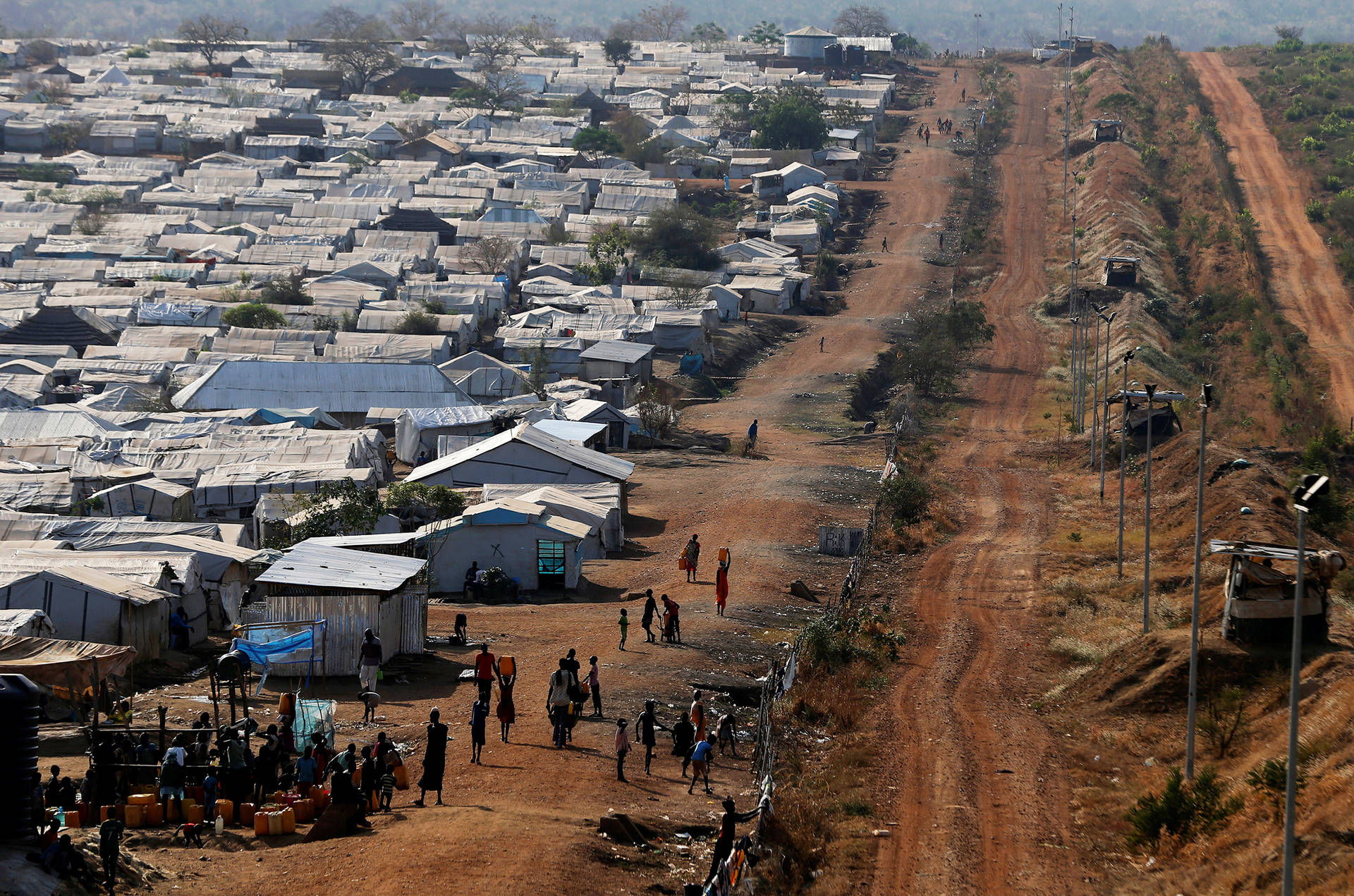 South Sudan Village Many Houses Background