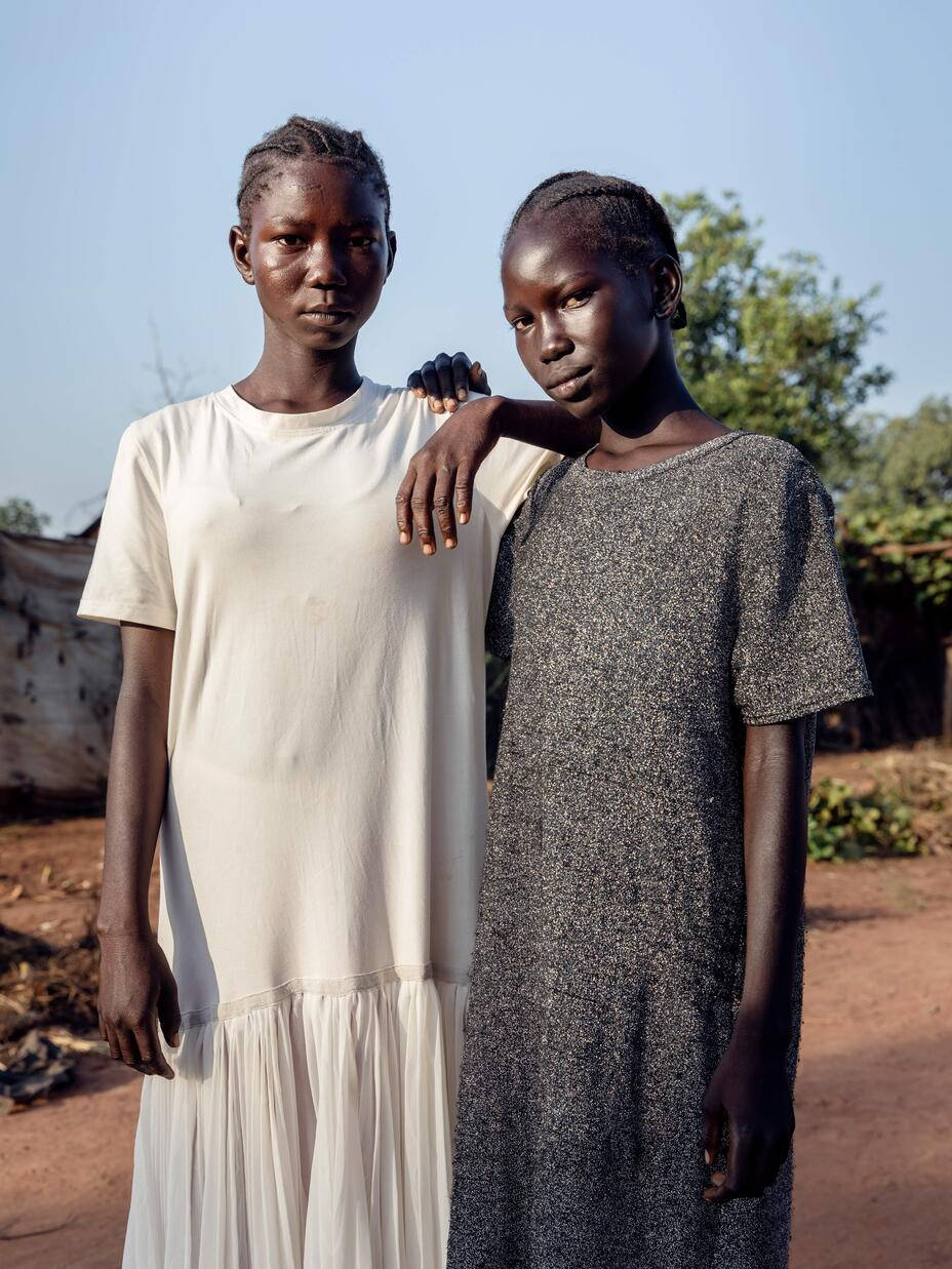 South Sudan White Gray Dresses Background