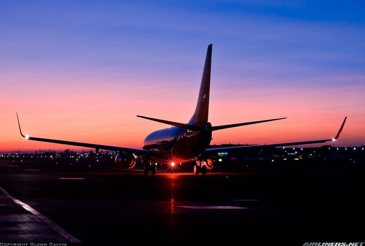 Southwest Airline Aircraft At Dusk Background