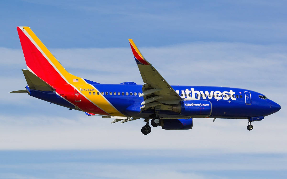 Southwest Airlines Airplane Side View Background