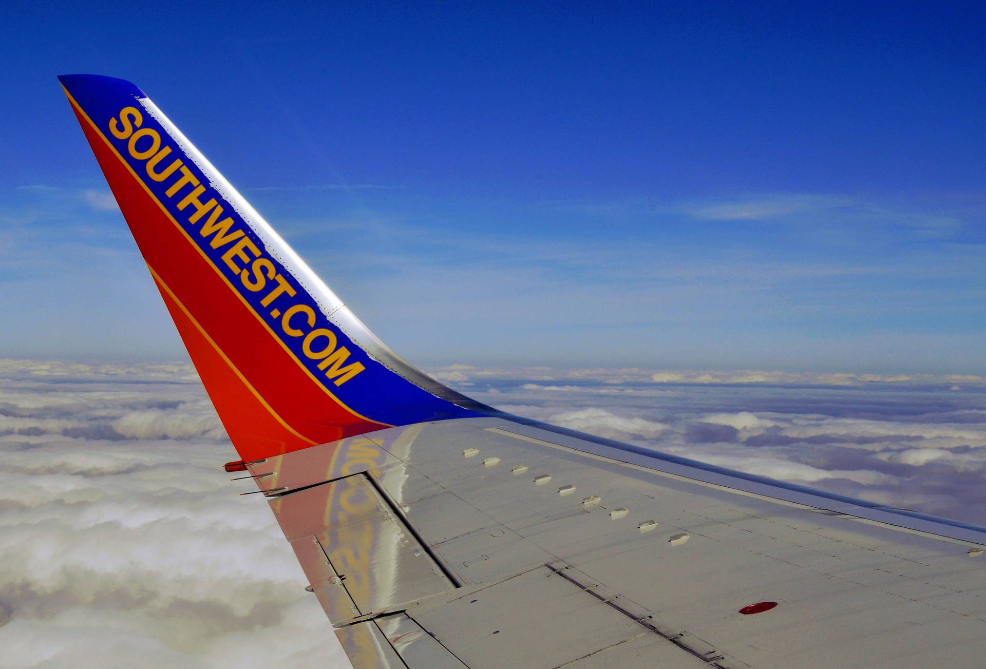 Southwest Airlines Airplane Wing Background