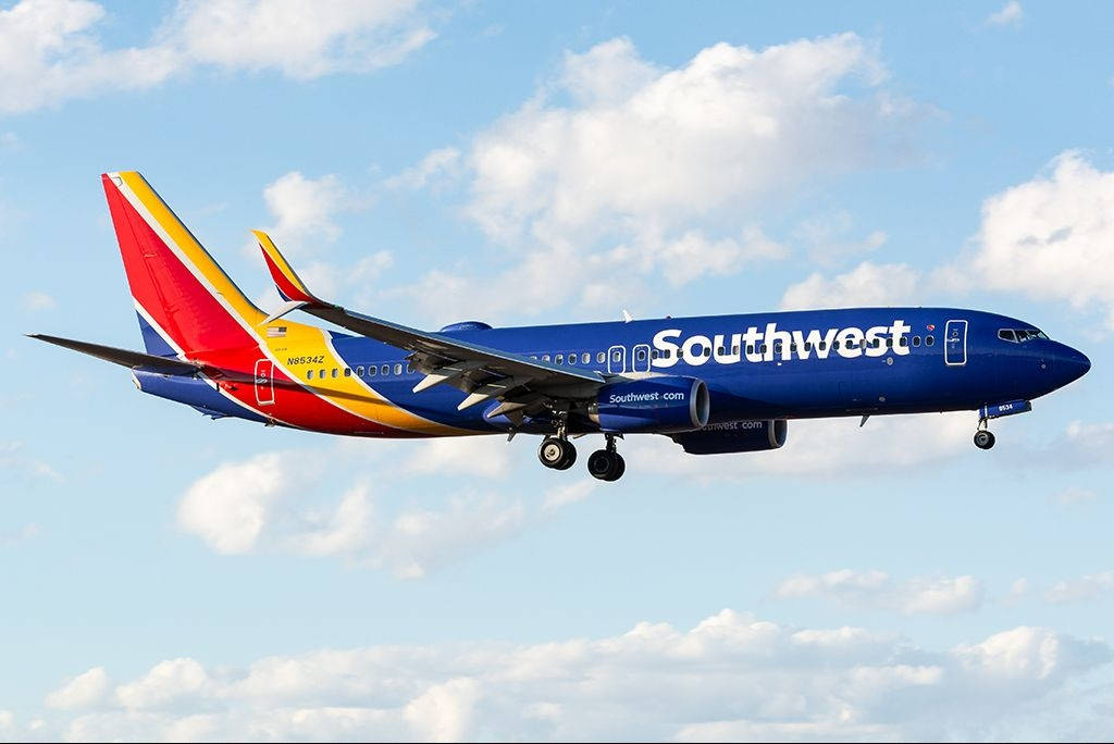 Southwest Airlines In Mid-flight Background