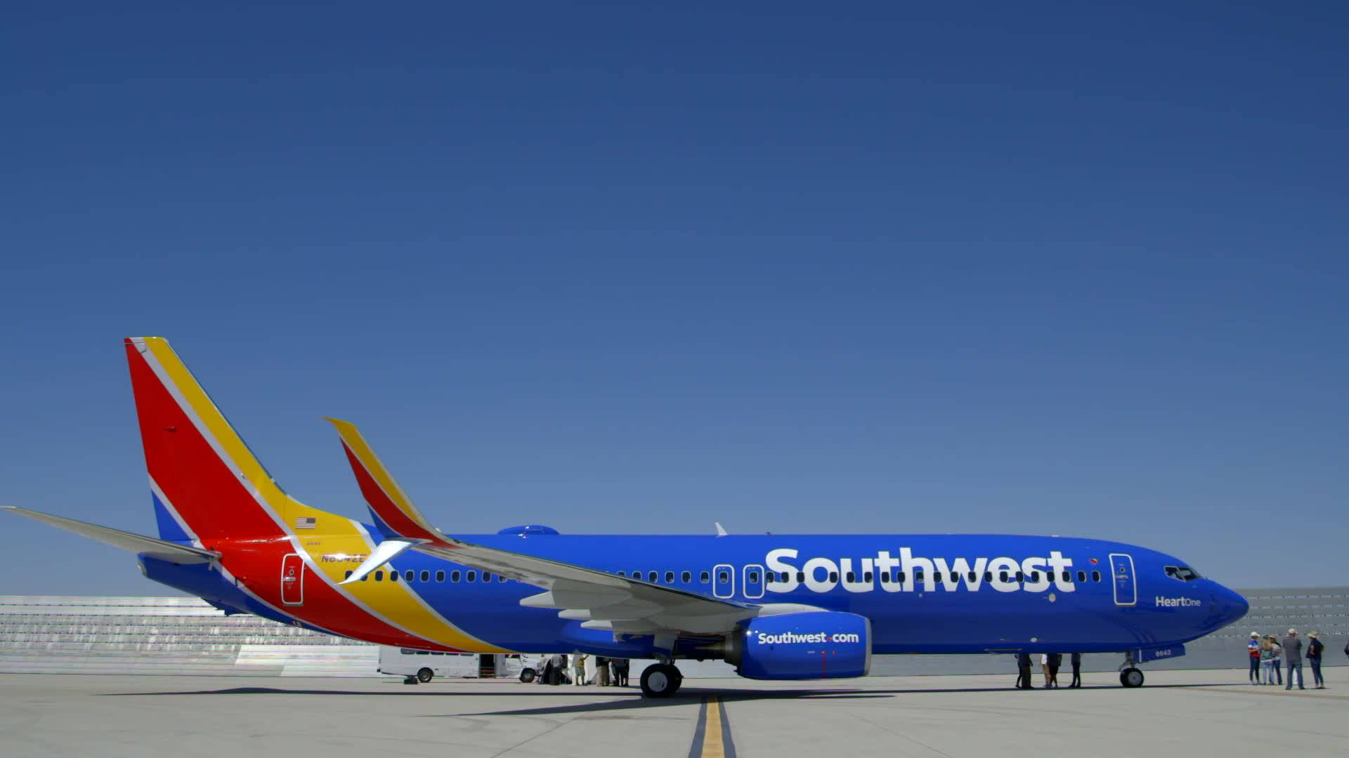 Southwest Airlines Parked Blue Airplane