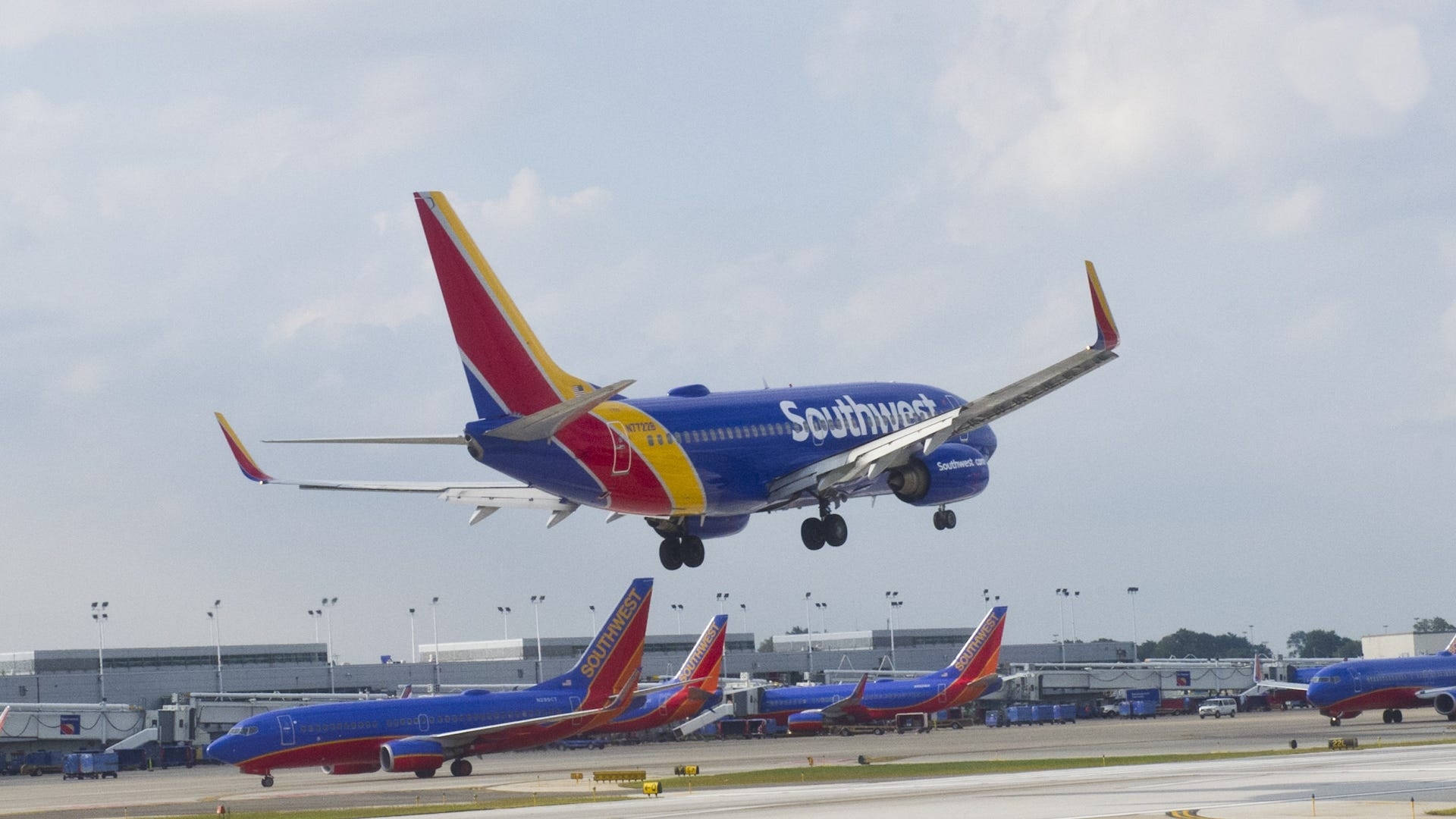 Southwest Airlines Plane Airport Landing Background