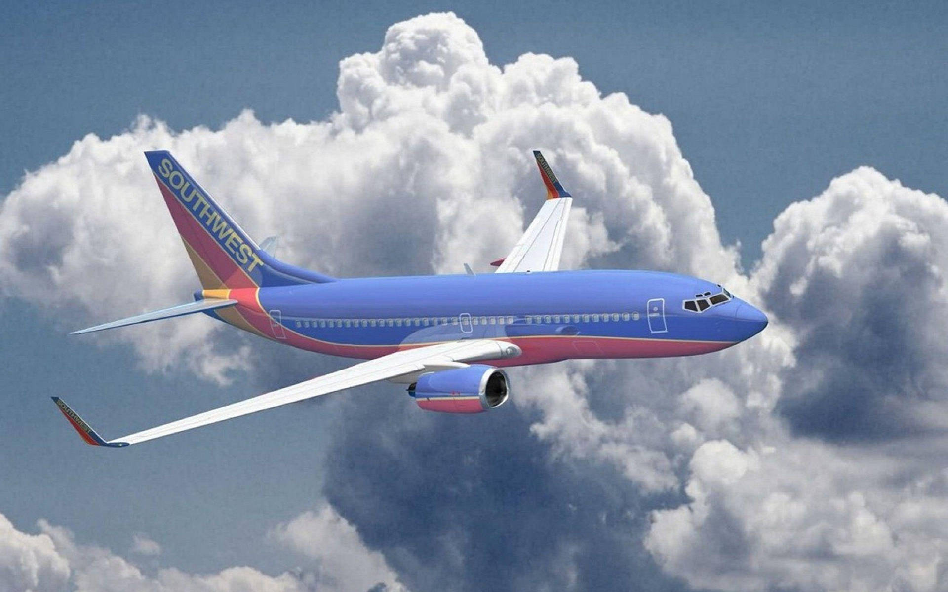 Southwest Airlines Plane Flying Background