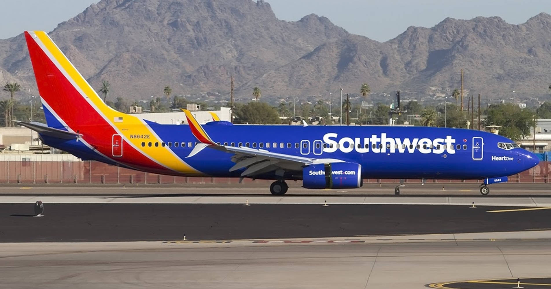 Southwest Airlines Plane Mountain Airport Background