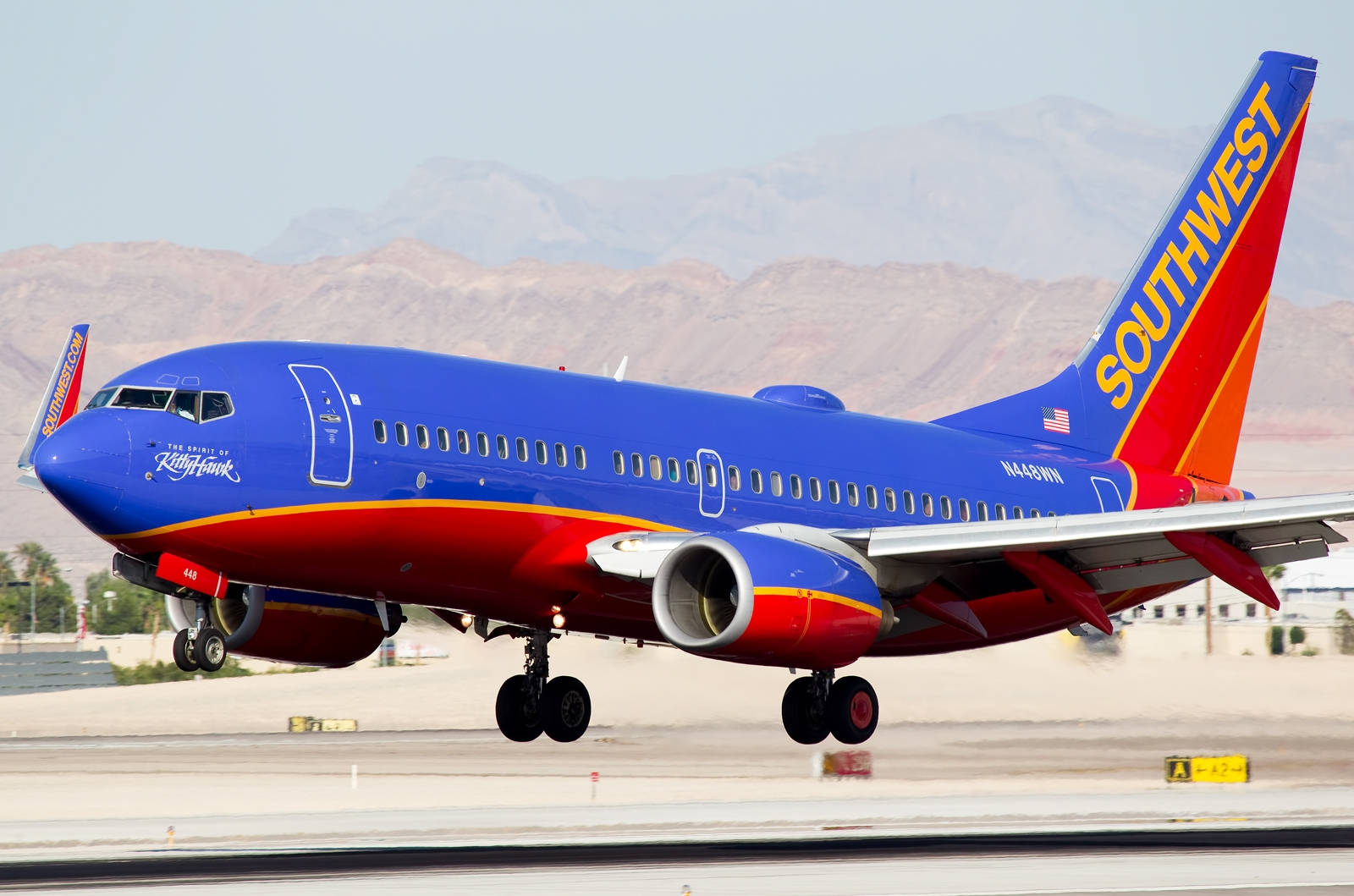 Southwest Airlines Vibrant Blue Plane Background