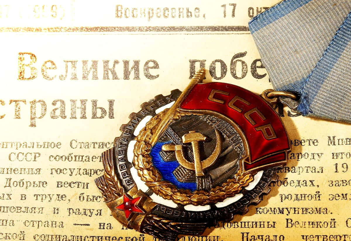Soviet Military Medalon Certificate Background