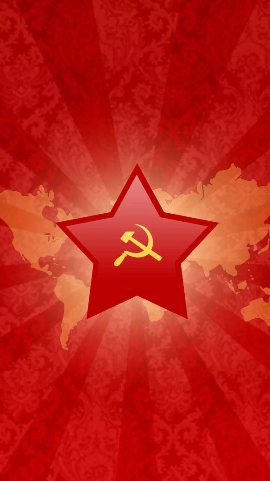 Soviet Union Flag On Russian Map Background