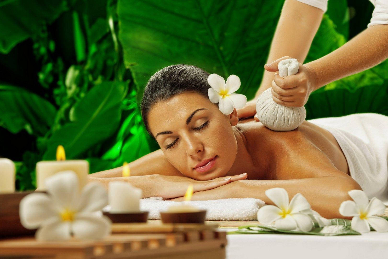 Spa Hot Compress Jasmine Aroma Therapy Background