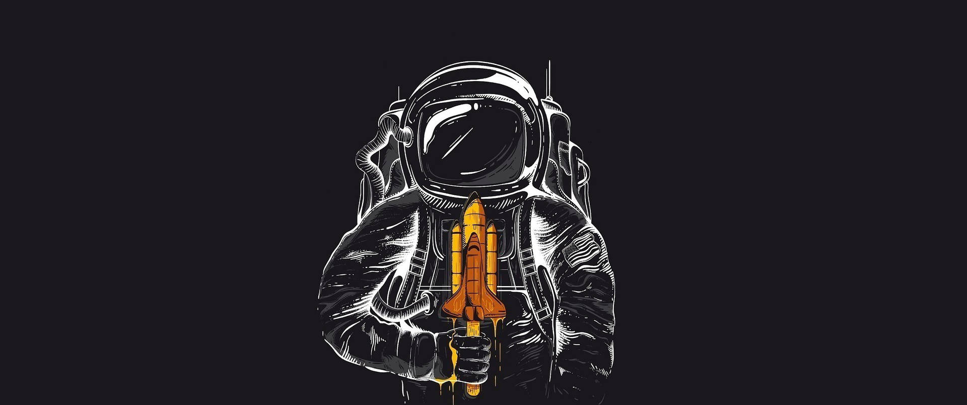 Space Aesthetic Astronaut And Space Shuttle Background