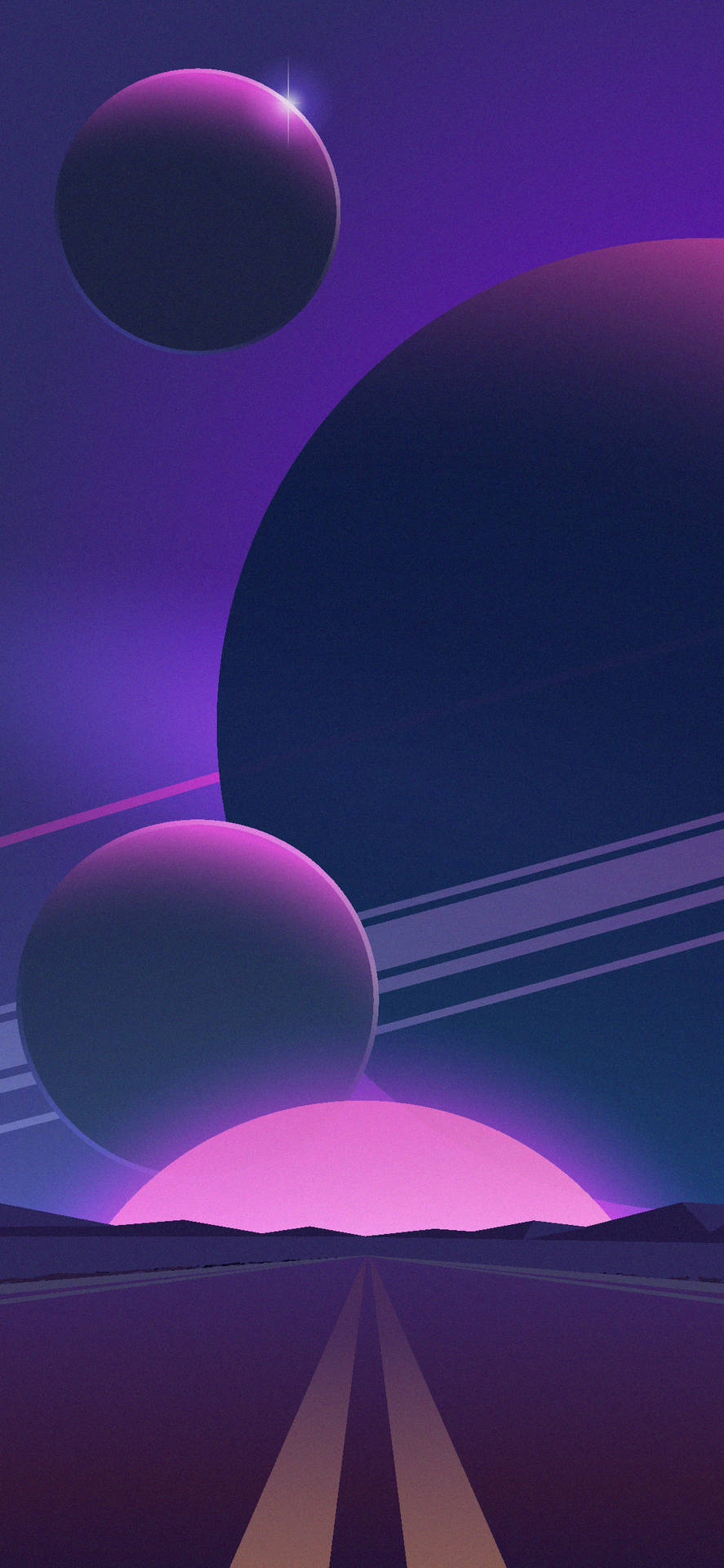 Space Aesthetic Monochrome Planets Background