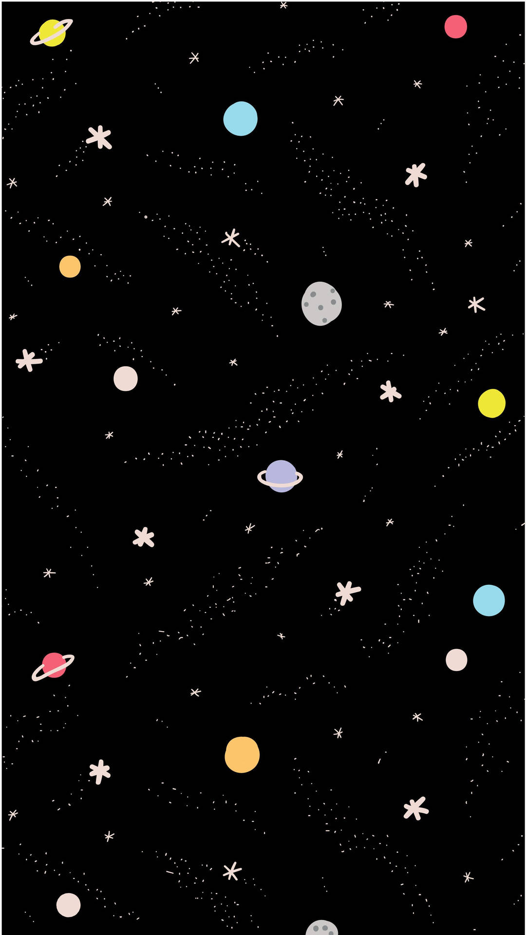 Space Aesthetic Planet Doodle Arts Background