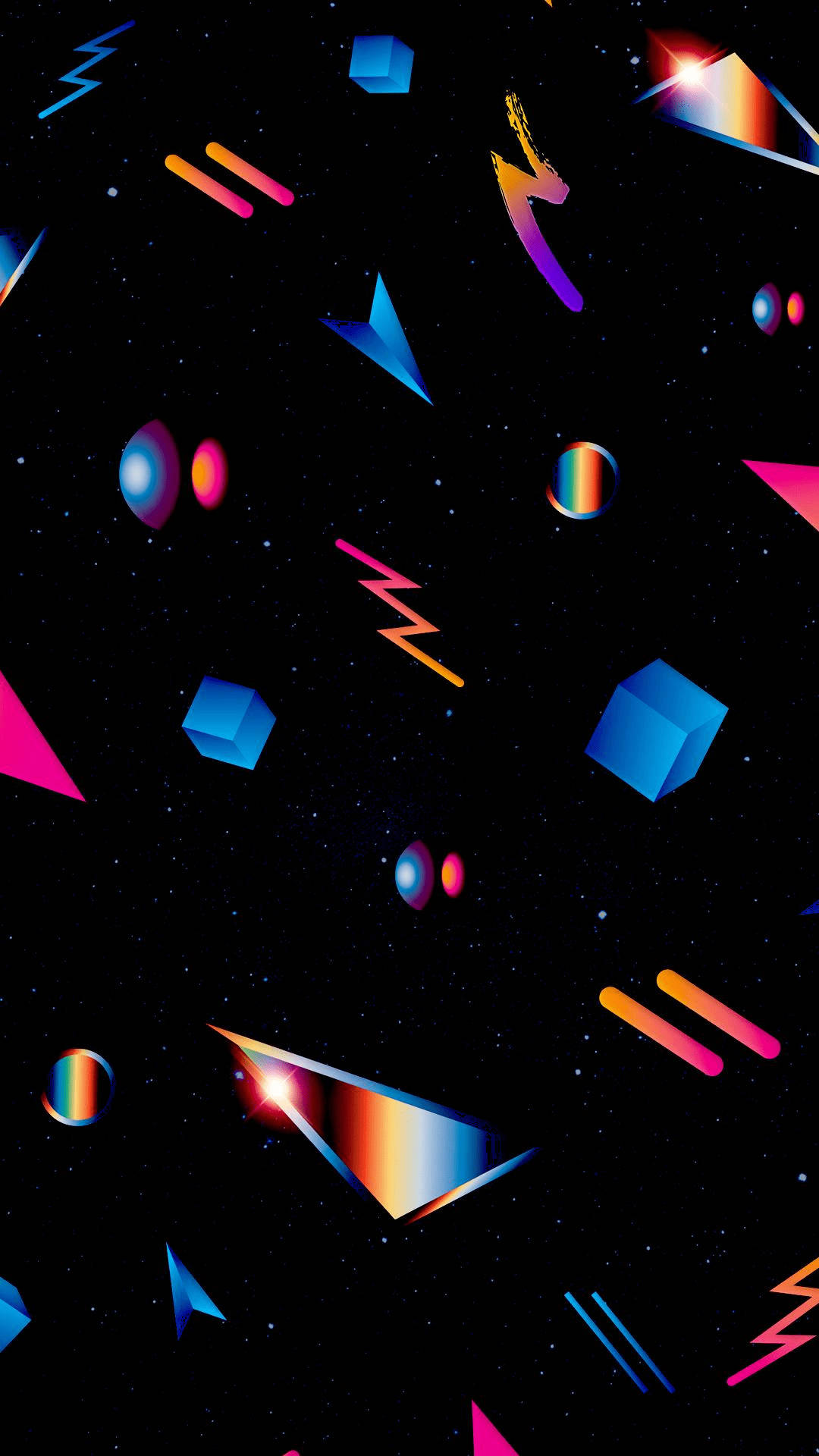 Space Aesthetic Retro Shapes Background