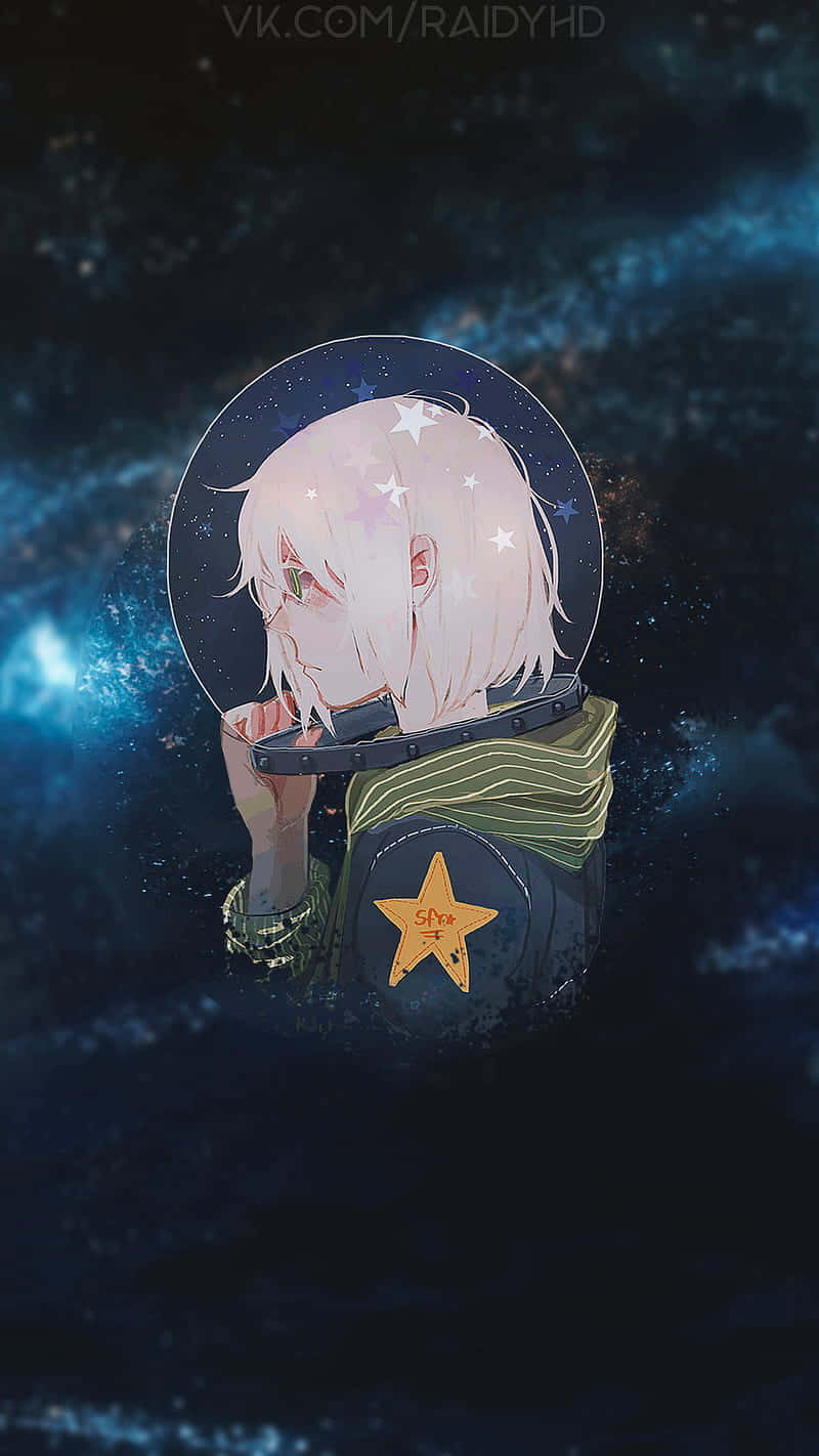 Space Anime Astronaut Girl Background